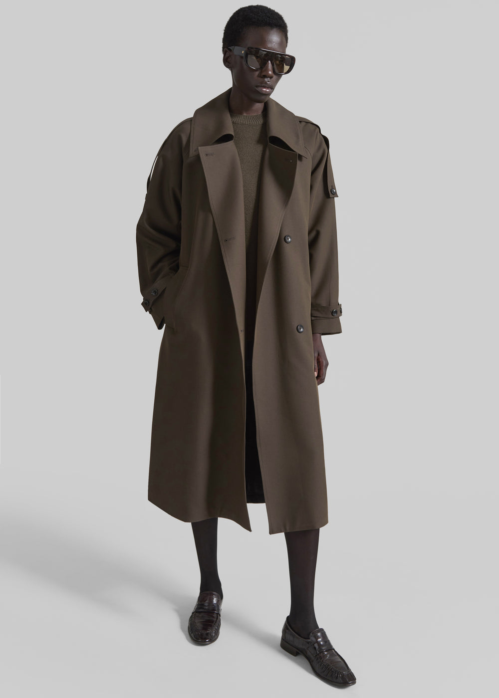 Dartford Trench Coat - Olive Brown