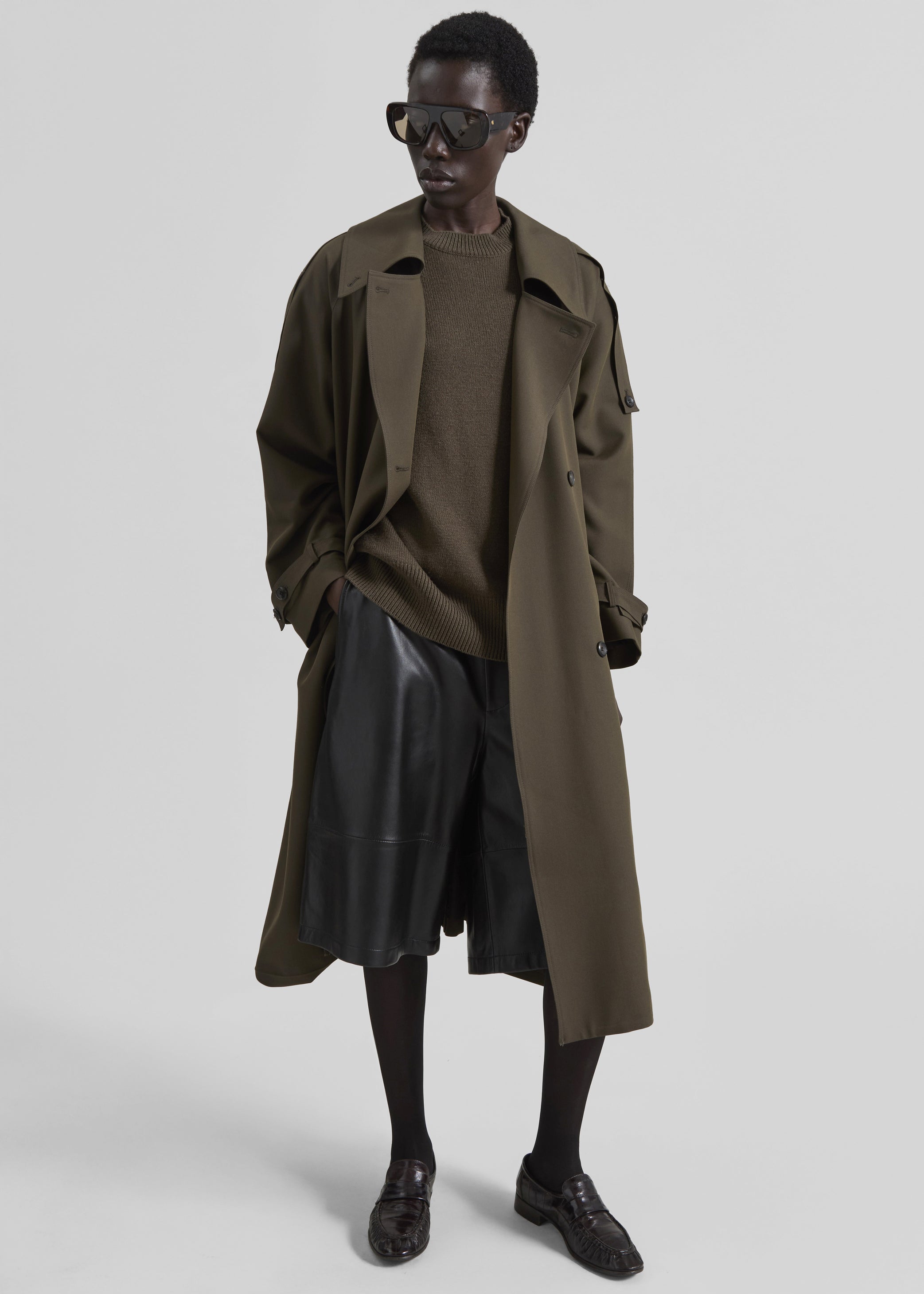 Shop the look image for Dartford Trench Coat - Olive Brown