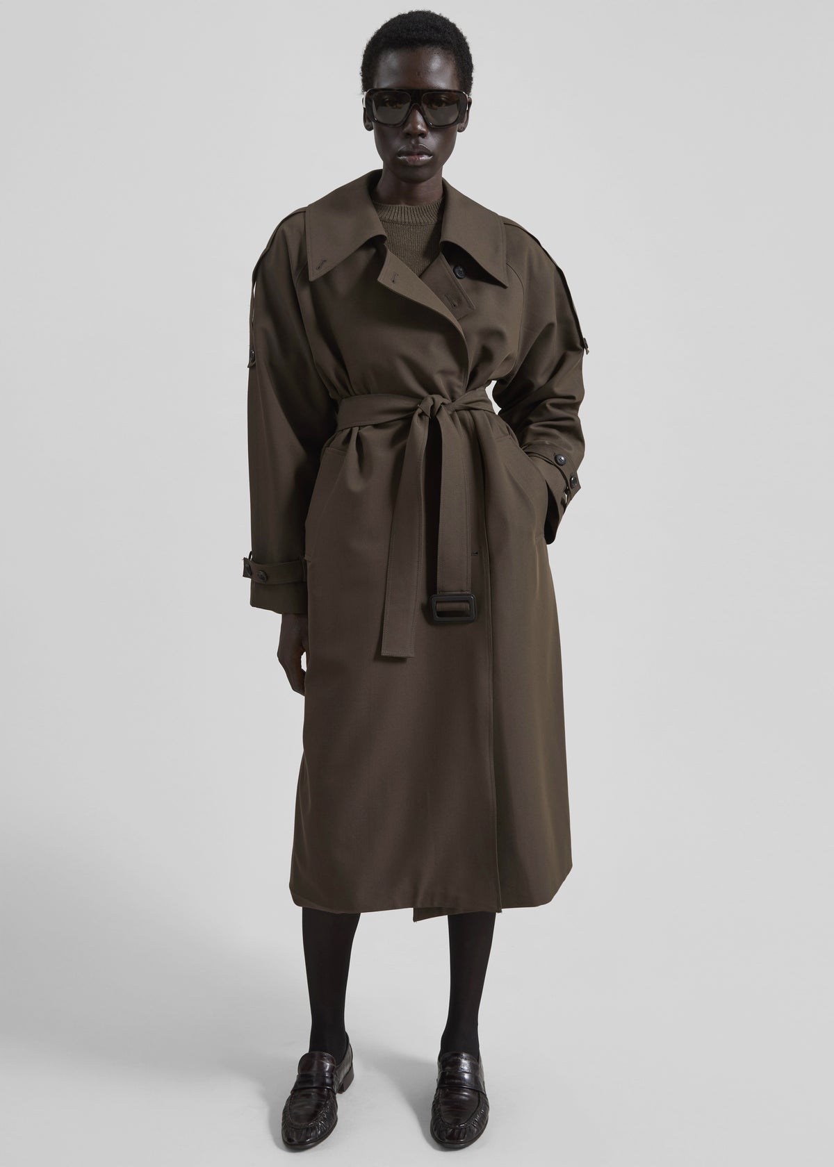 Dartford Trench Coat - Olive Brown - 3
