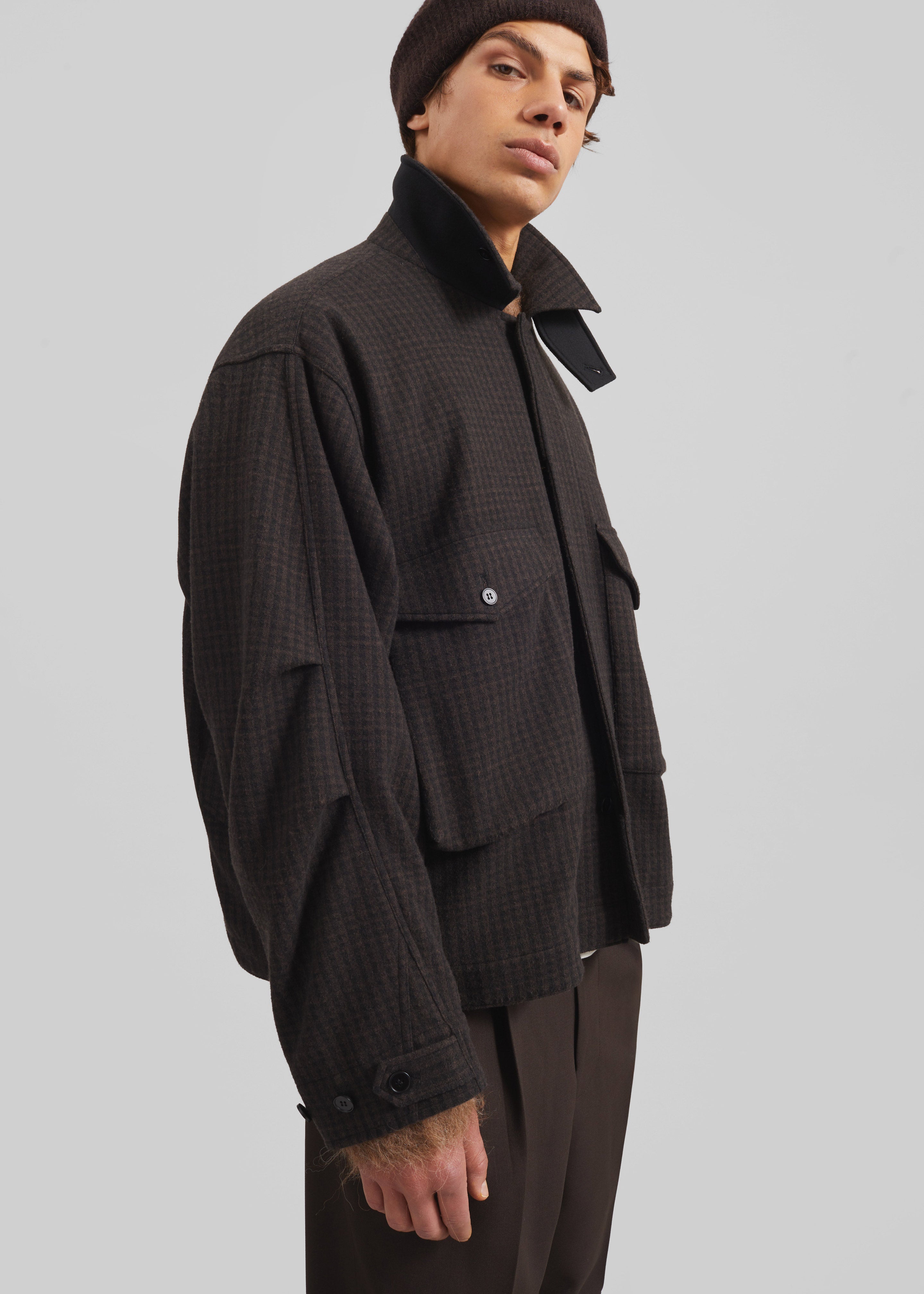 Dashiell Boxy Jacket - Black/Brown – The Frankie Shop