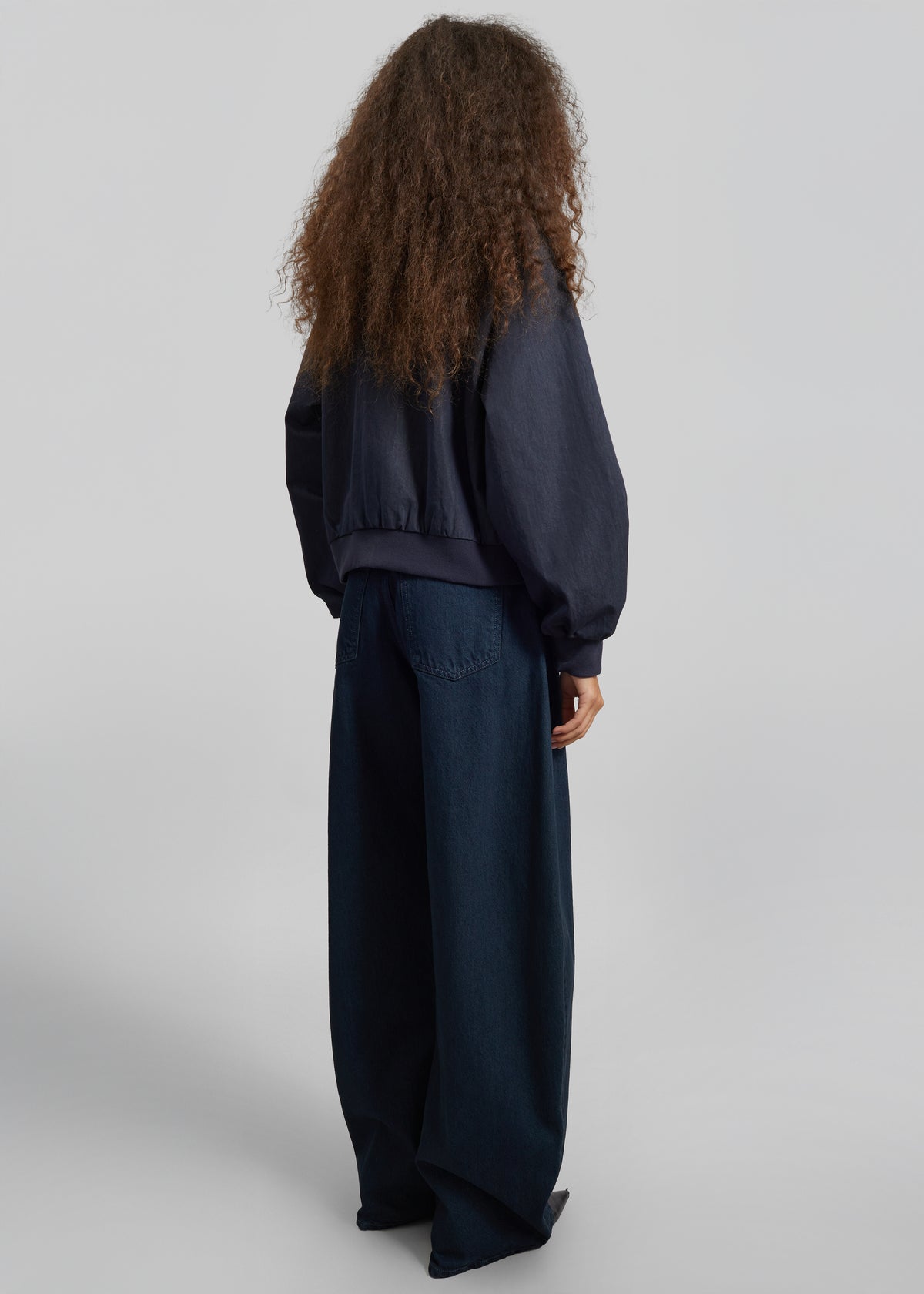 Davron Denim Effect Bomber Jacket - Dark Navy - 7