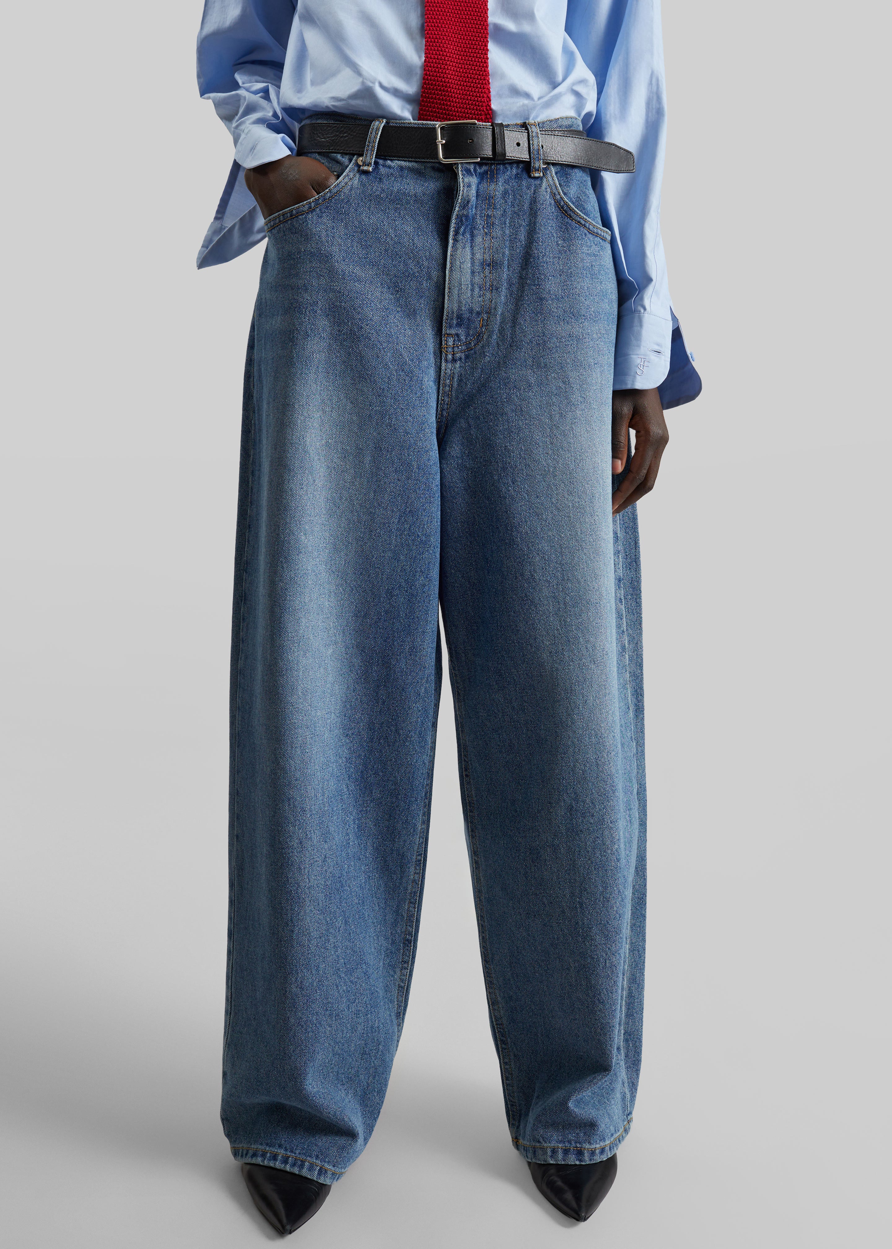 [専用]DAWSON DENIM WIDE LEG JEANS Dawson Wide Leg Jeans - Medium Wash – The Frankie Shop