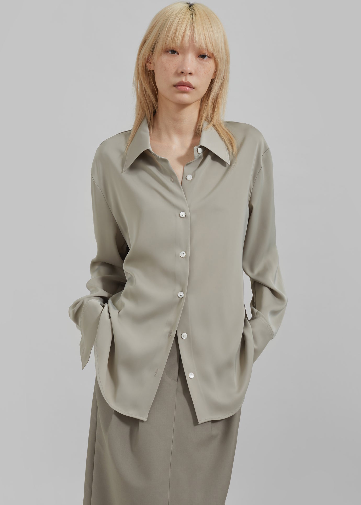 Daylin Button Up Shirt - Khaki - 1