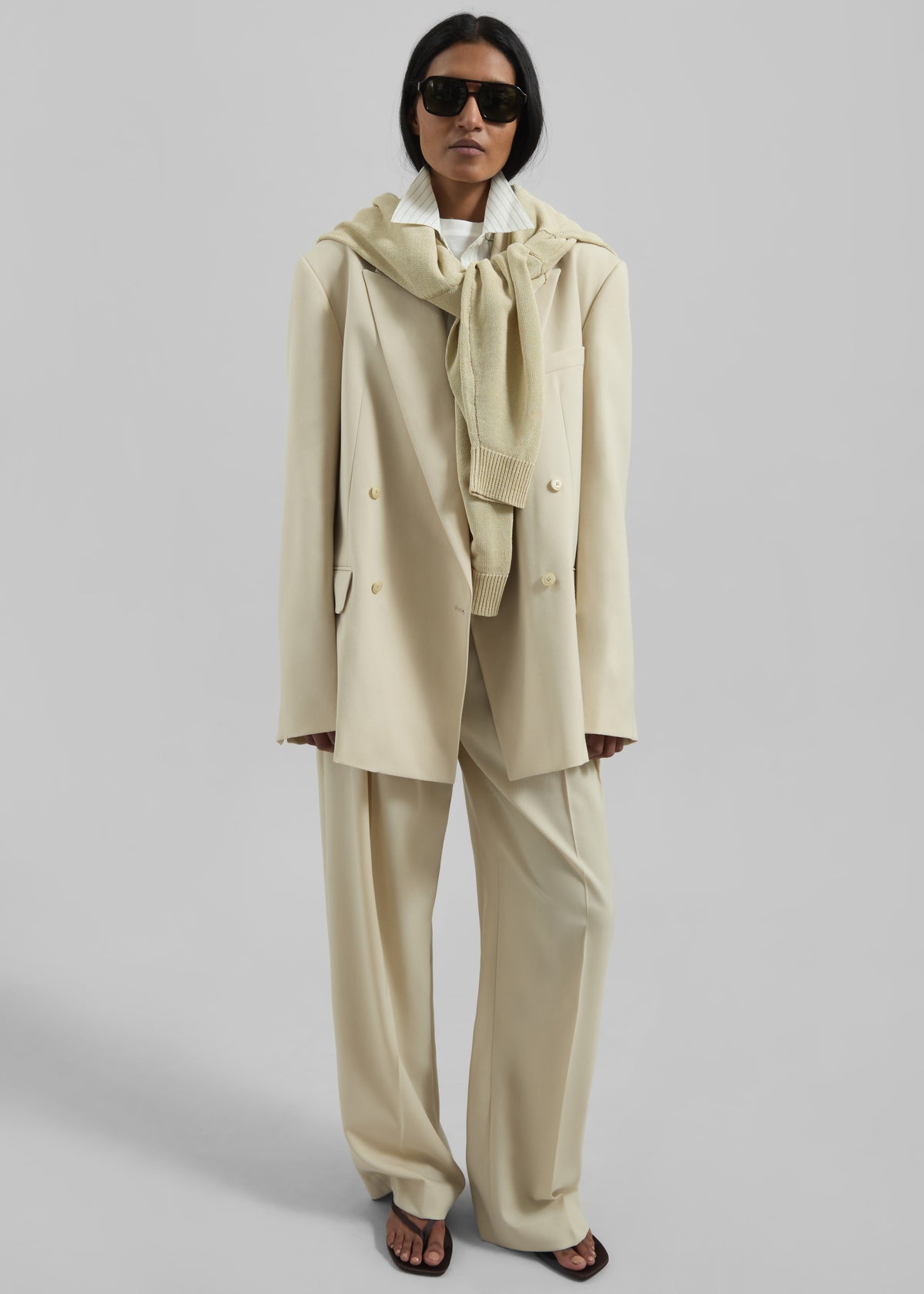 Daytona Pleated Trousers - Cement - 3