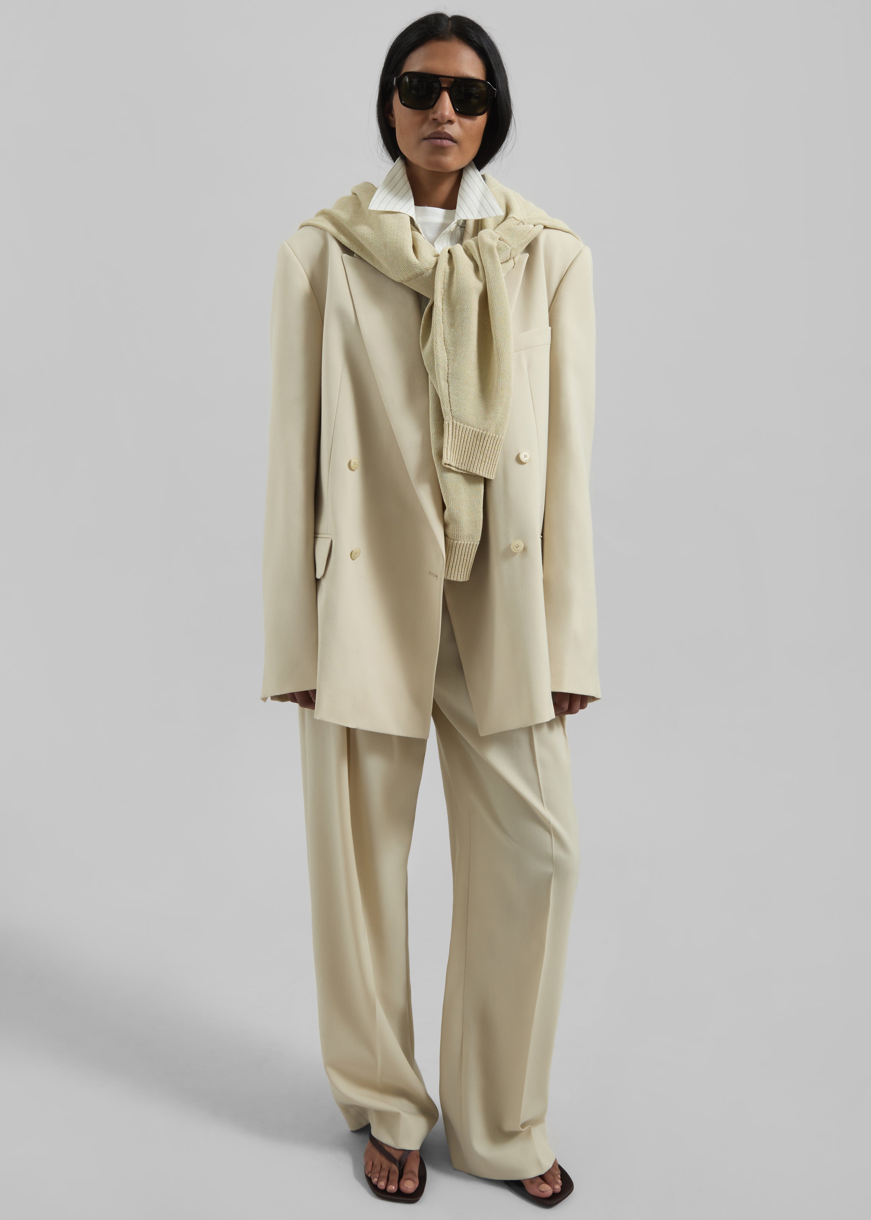 Daytona Pleated Trousers - Cement - 3