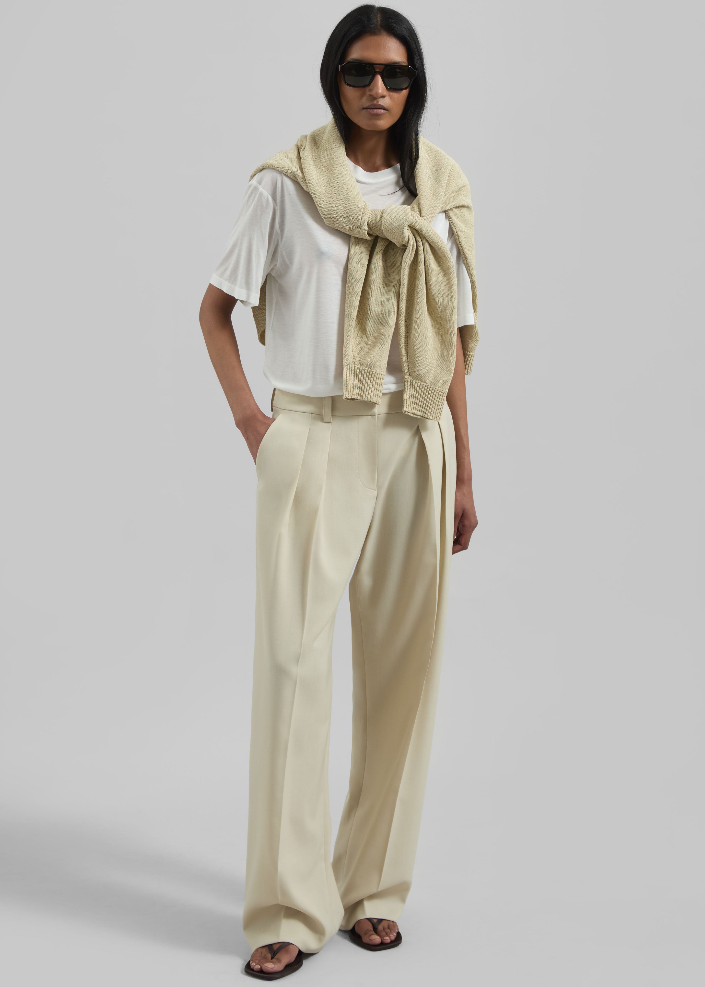 Daytona Pleated Trousers - Cement - 1