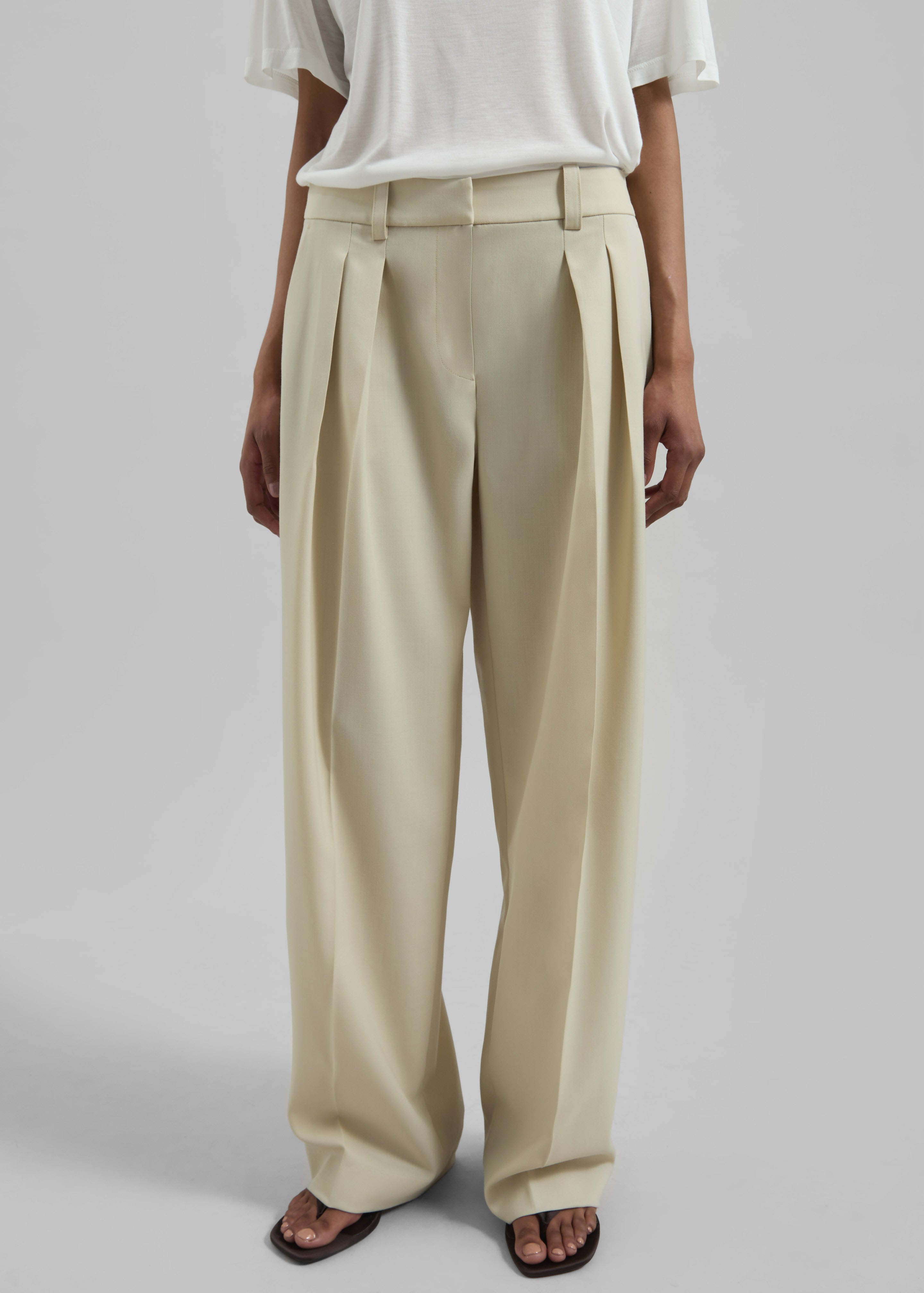 Daytona Pleated Trousers - Cement - 2