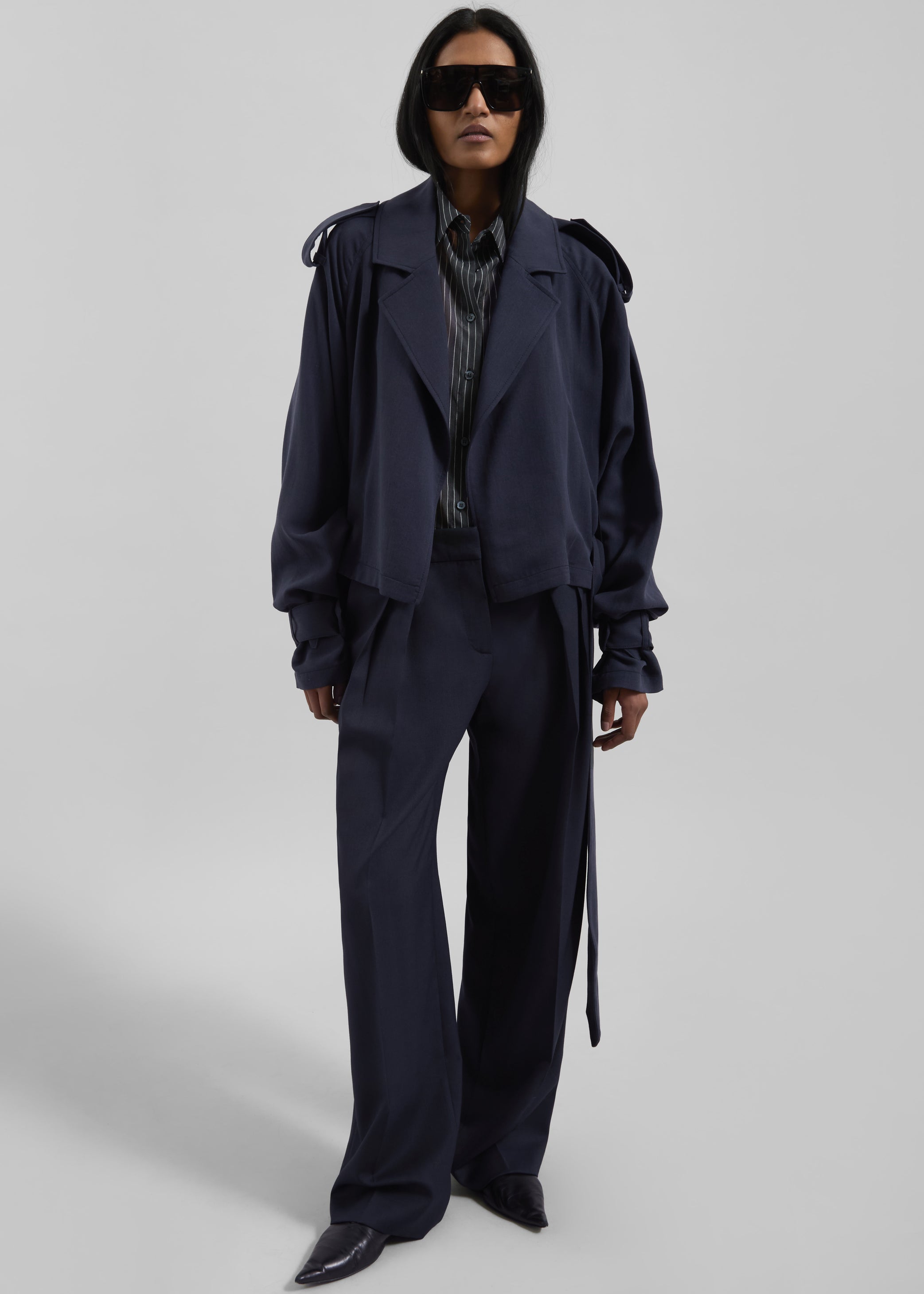 Shop the look image for Daytona Pleated Trousers - Navy