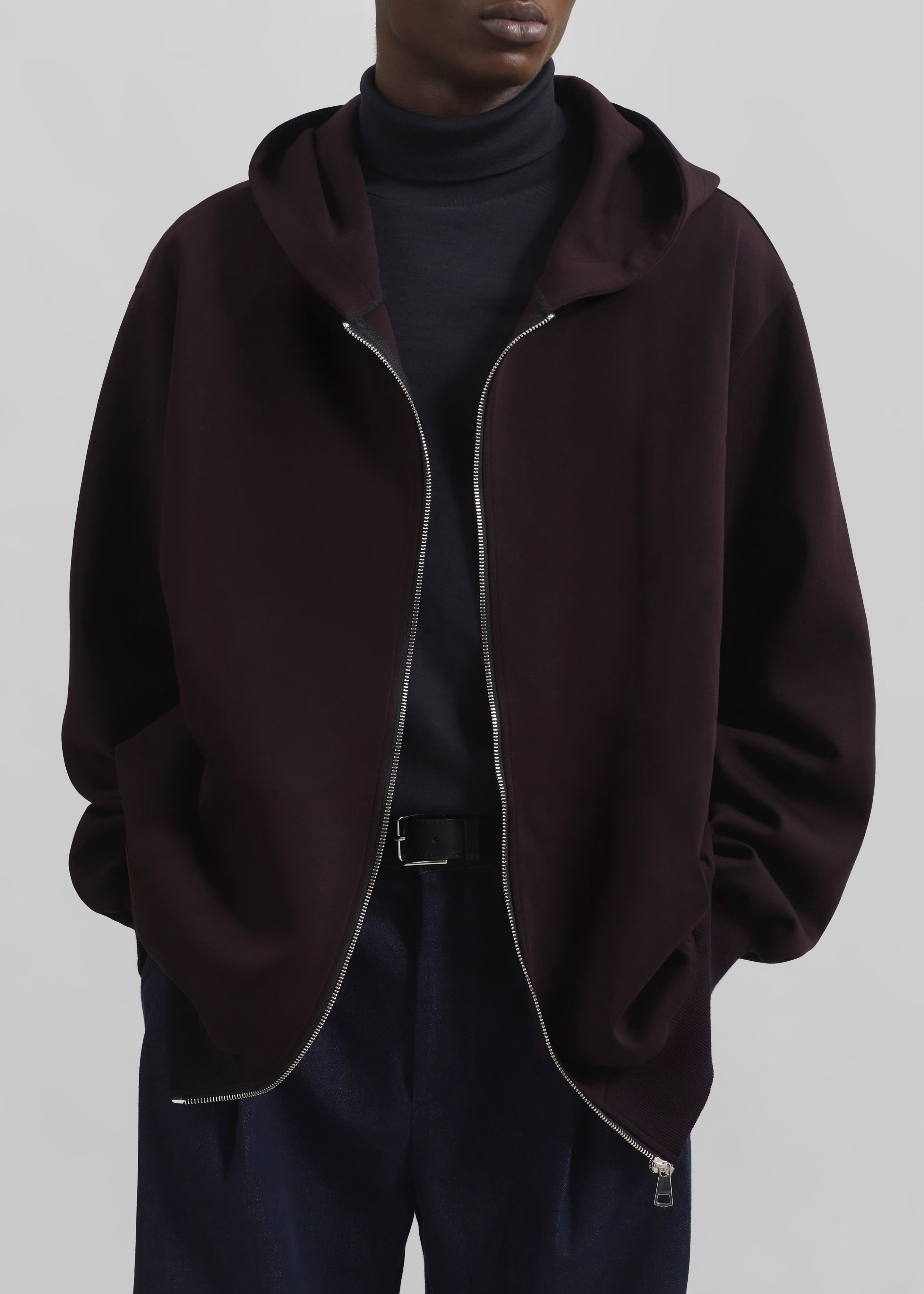 Decker Zip-Up Hoodie - Dark Plum – The Frankie Shop