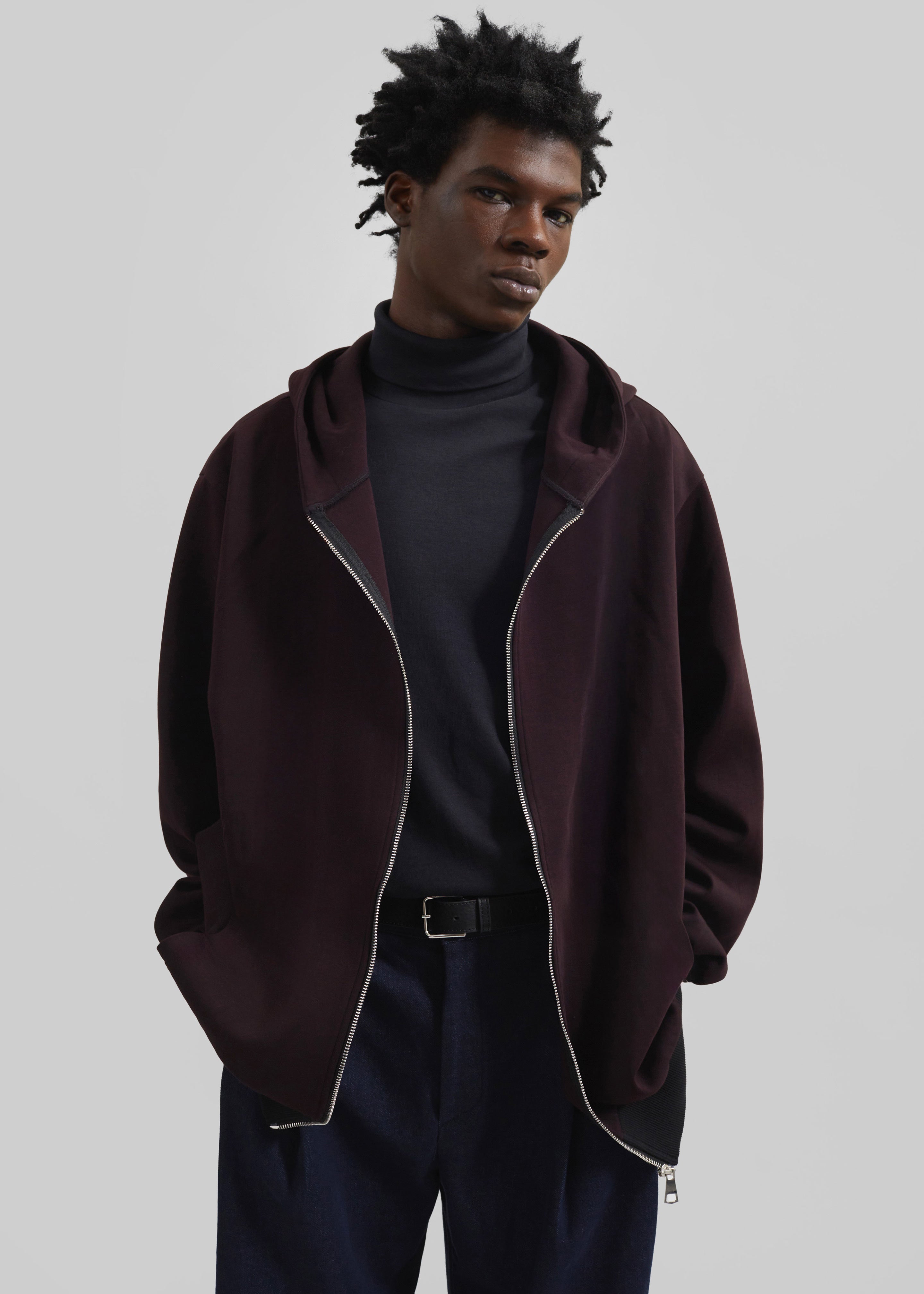 Decker Zip-Up Hoodie - Dark Plum – The Frankie Shop
