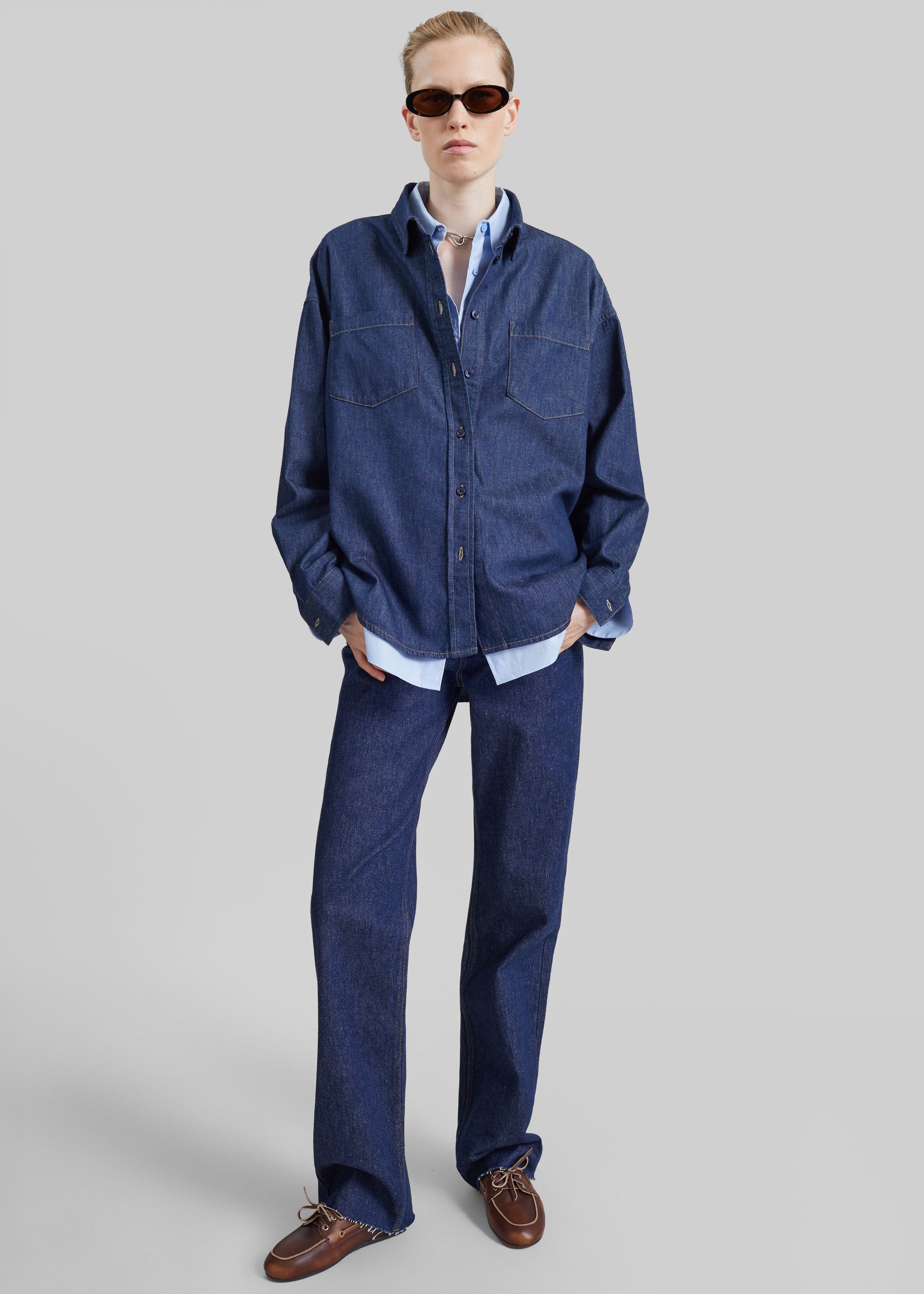 Shop the look image for Deira Denim Shirt - Dark Wash