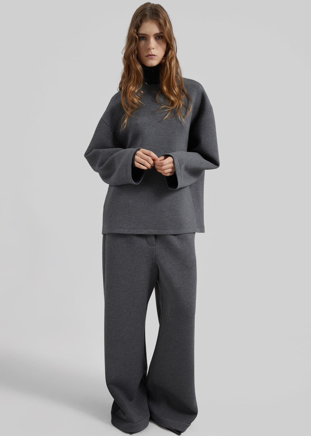 Delancey Long Sleeve Neoprene Top - Dark Grey