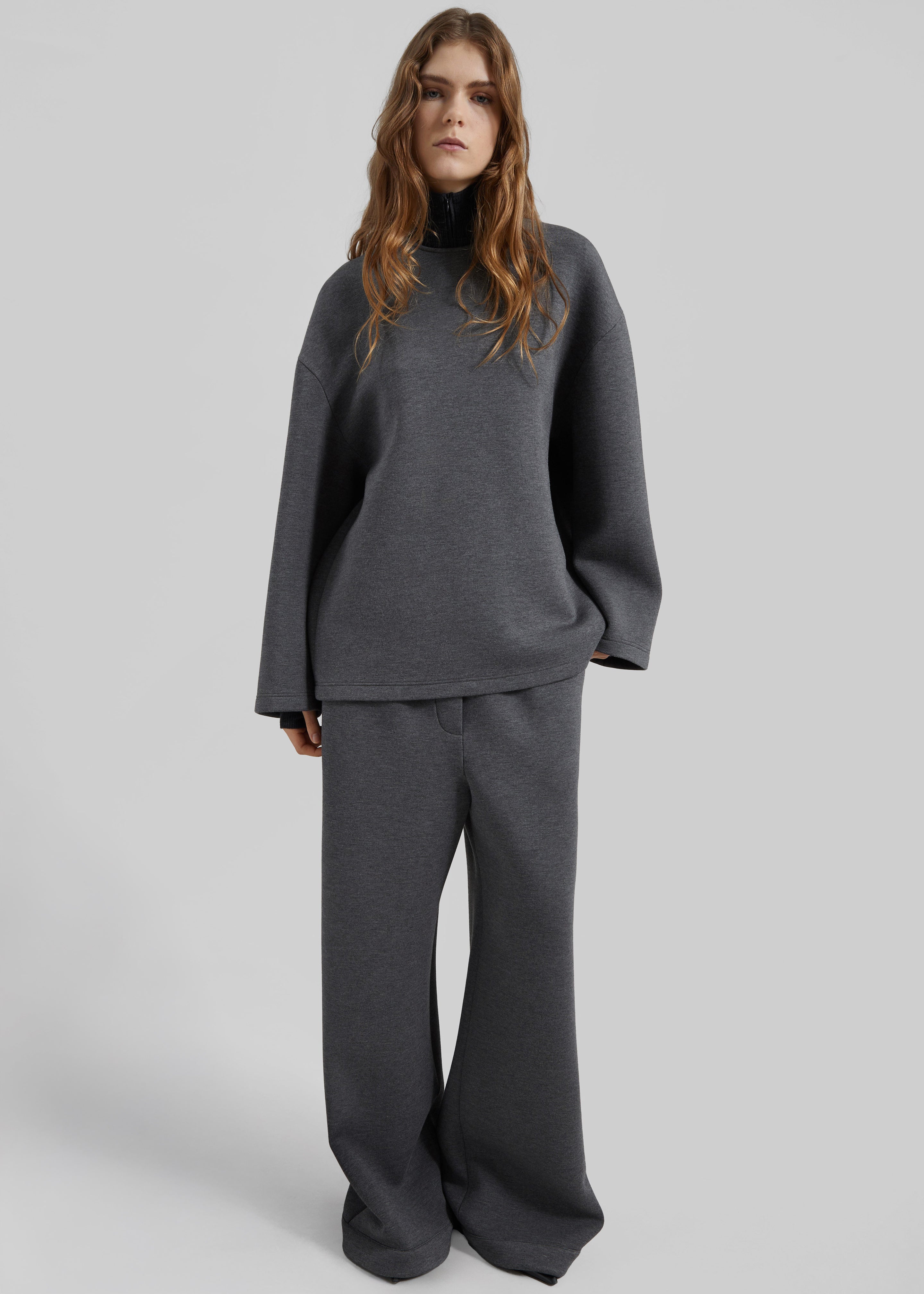 Delancey Long Sleeve Neoprene Top - Dark Grey - 5