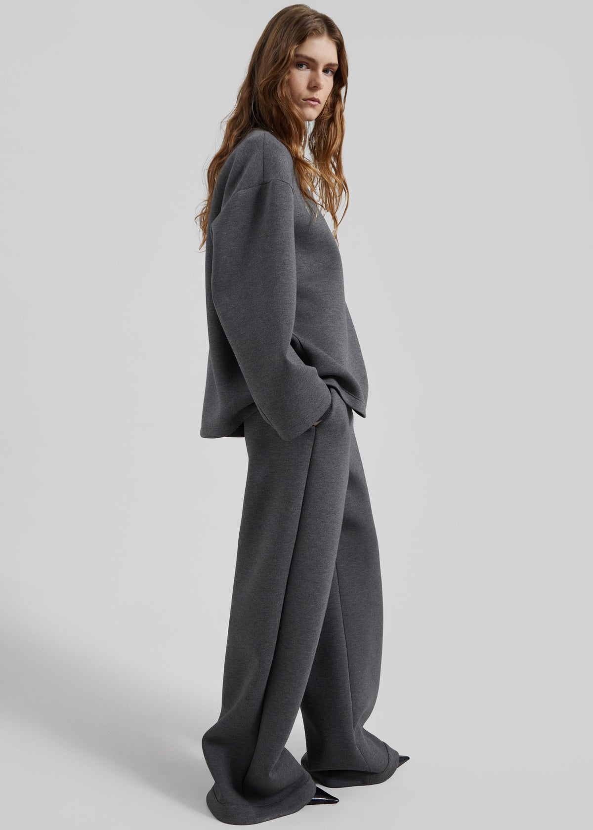 Mirca Neoprene Elastic Pants - Dark Grey - 1