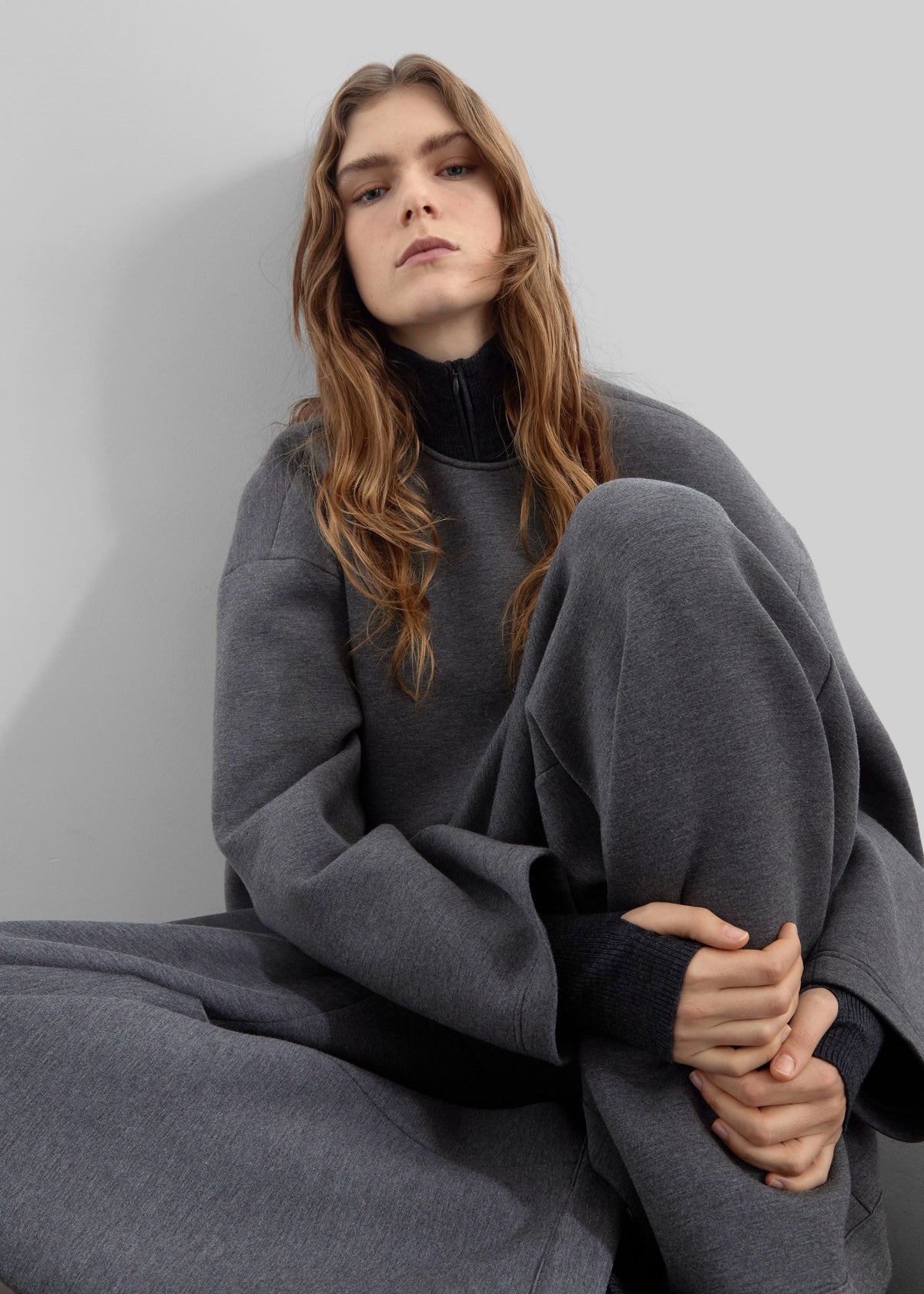 Delancey Long Sleeve Neoprene Top - Dark Grey - 2