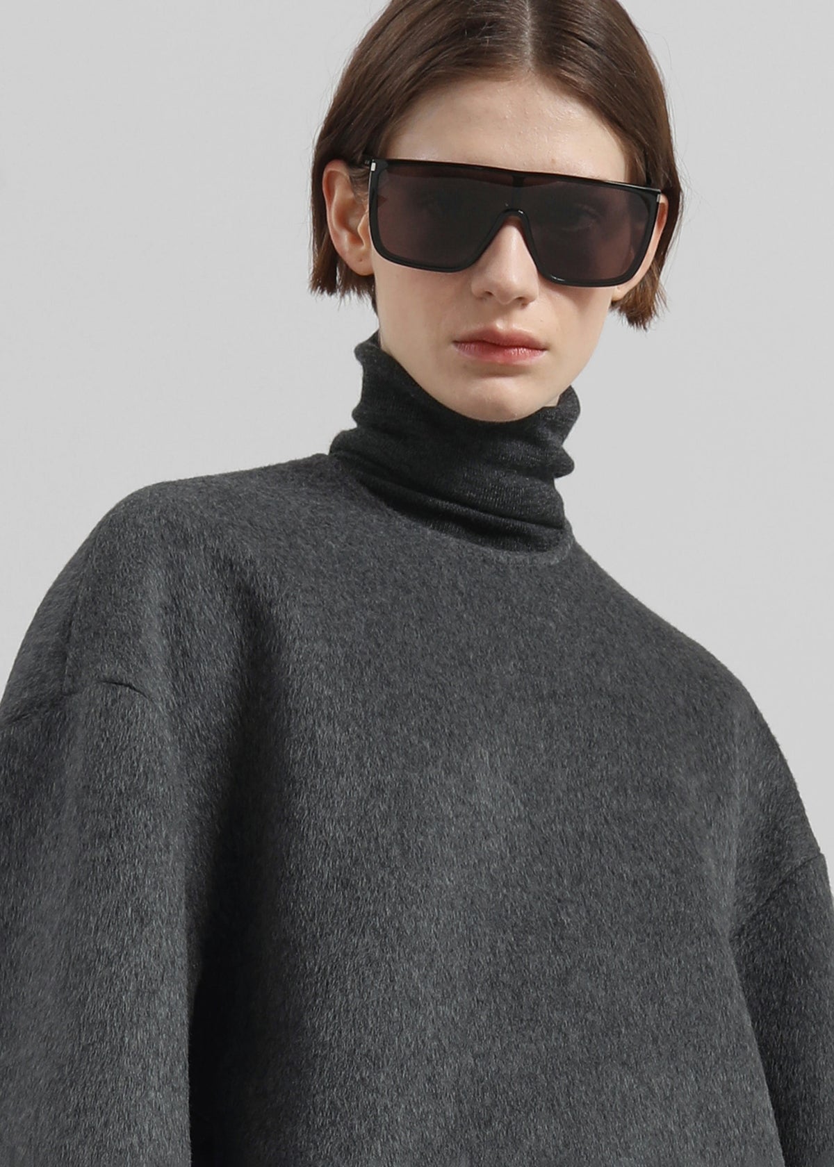 Delancey Long Sleeve Wool Top - Dark Grey Melange - 8