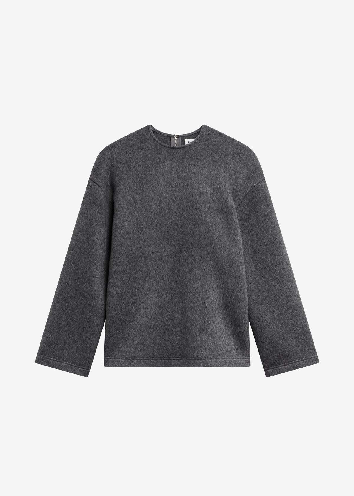 Delancey Long Sleeve Wool Top - Dark Grey Melange - 11
