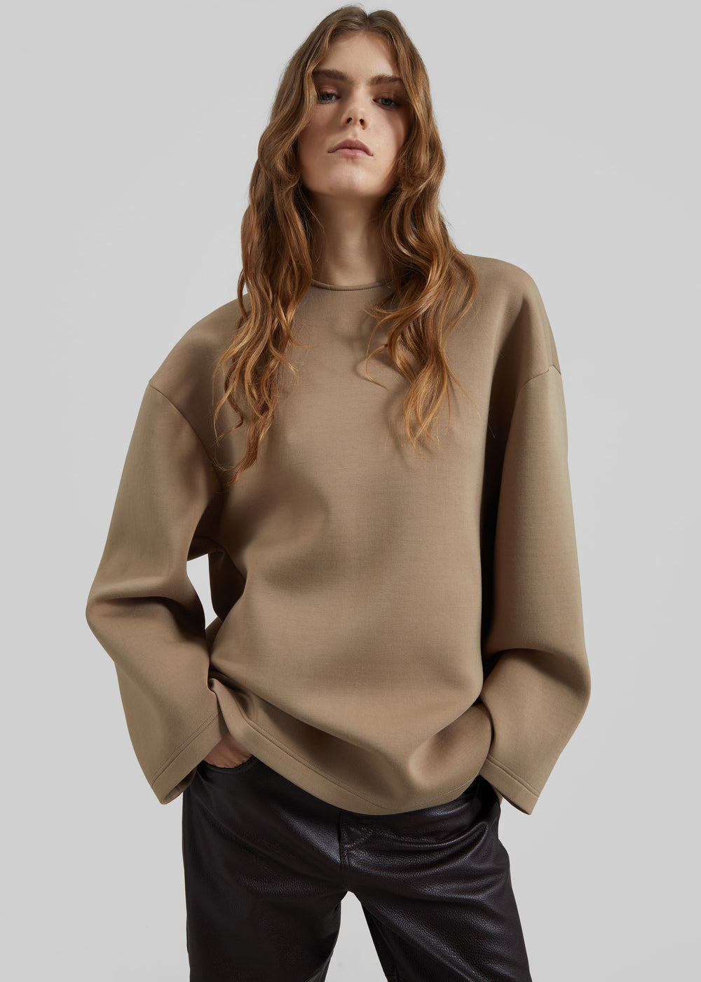 Delancey Long Sleeve Neoprene Top - Camel