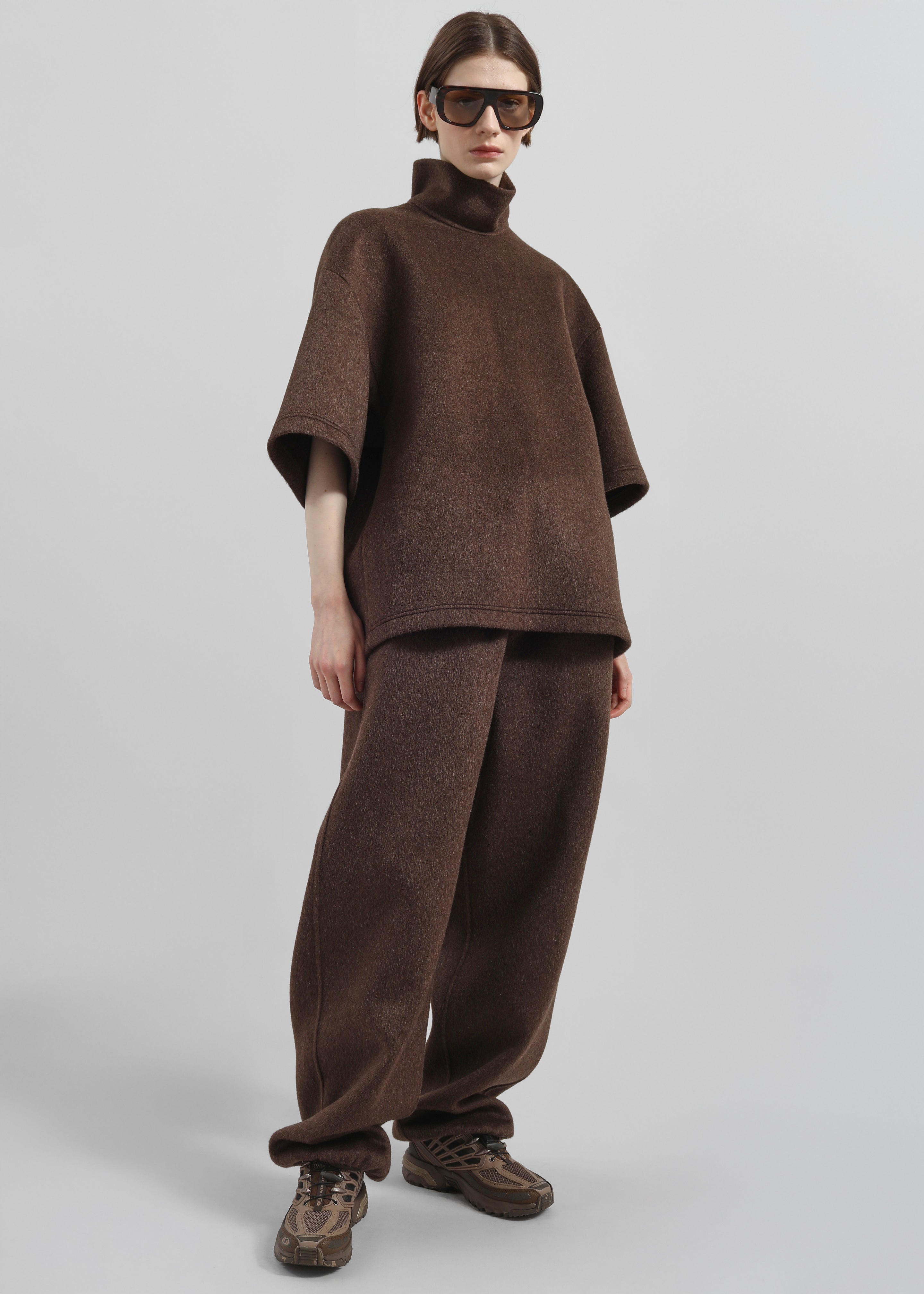 Delancey Wool Joggers - Brown Melange - 4