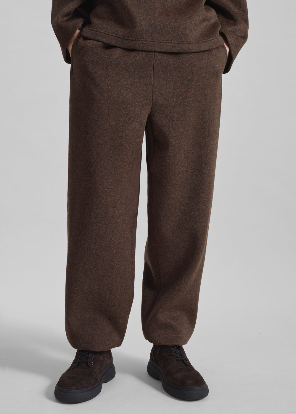 Delancey Wool Joggers - Brown Melange - 1