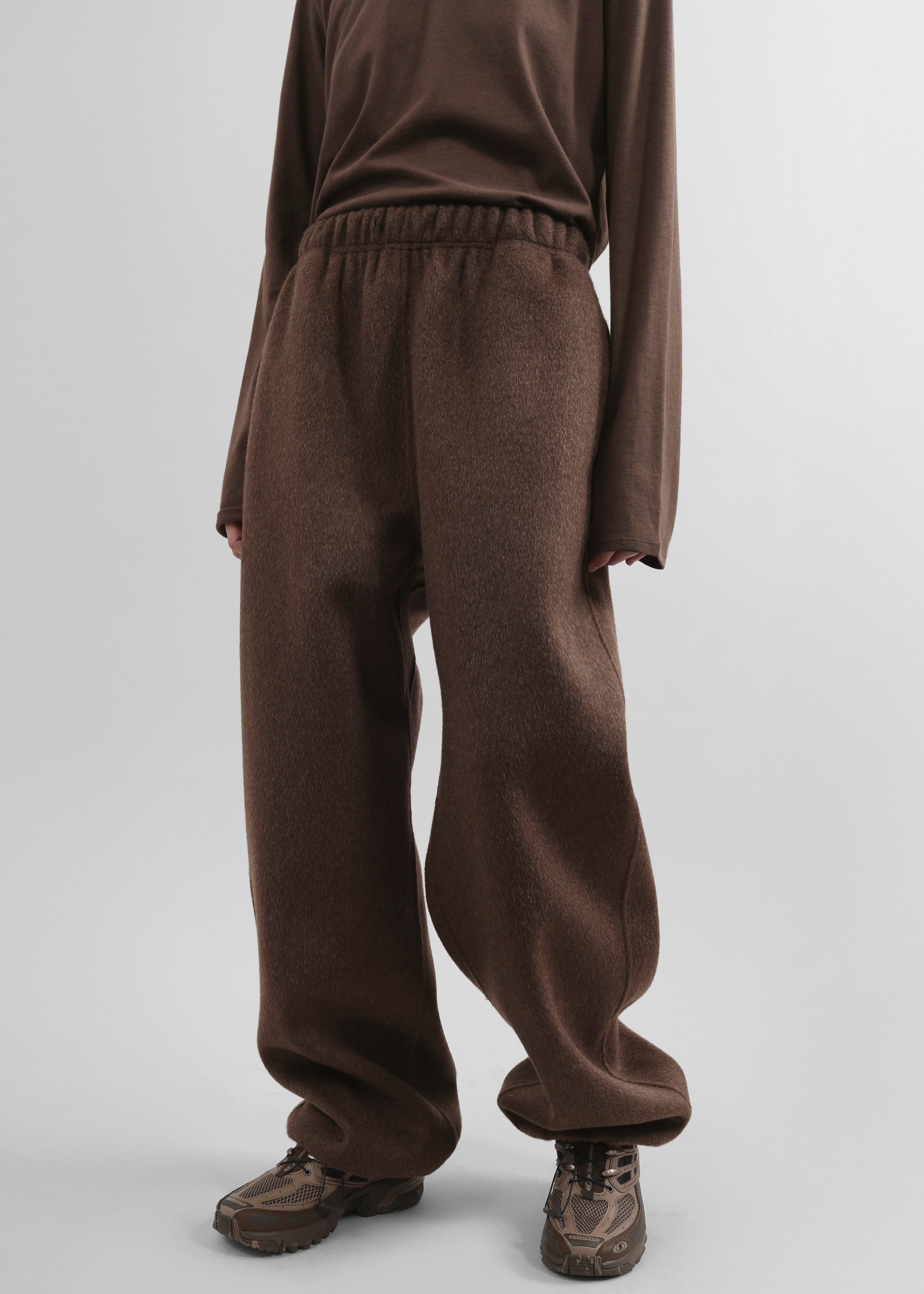 Delancey Wool Joggers - Brown Melange - 5