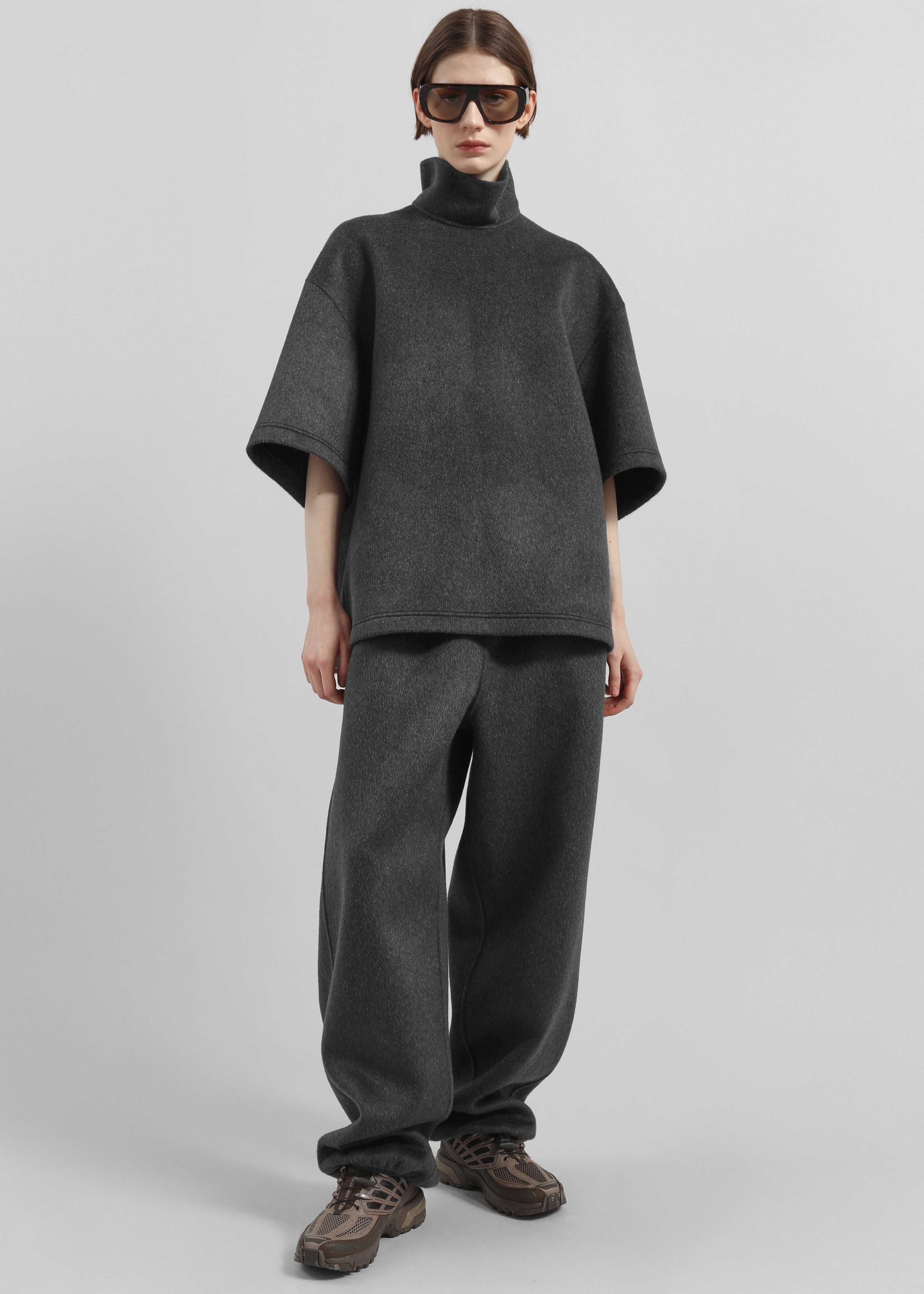 Delancey Wool Joggers - Dark Grey Melange - 4