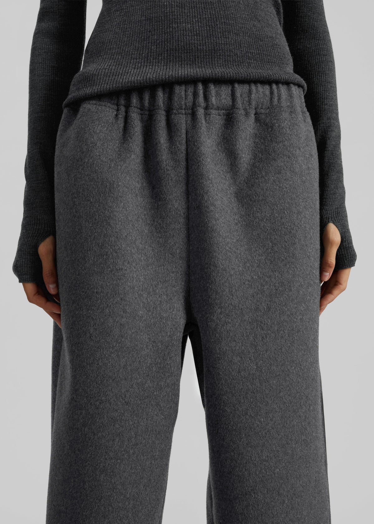 Delancey Wool Joggers - Dark Grey Melange - 3