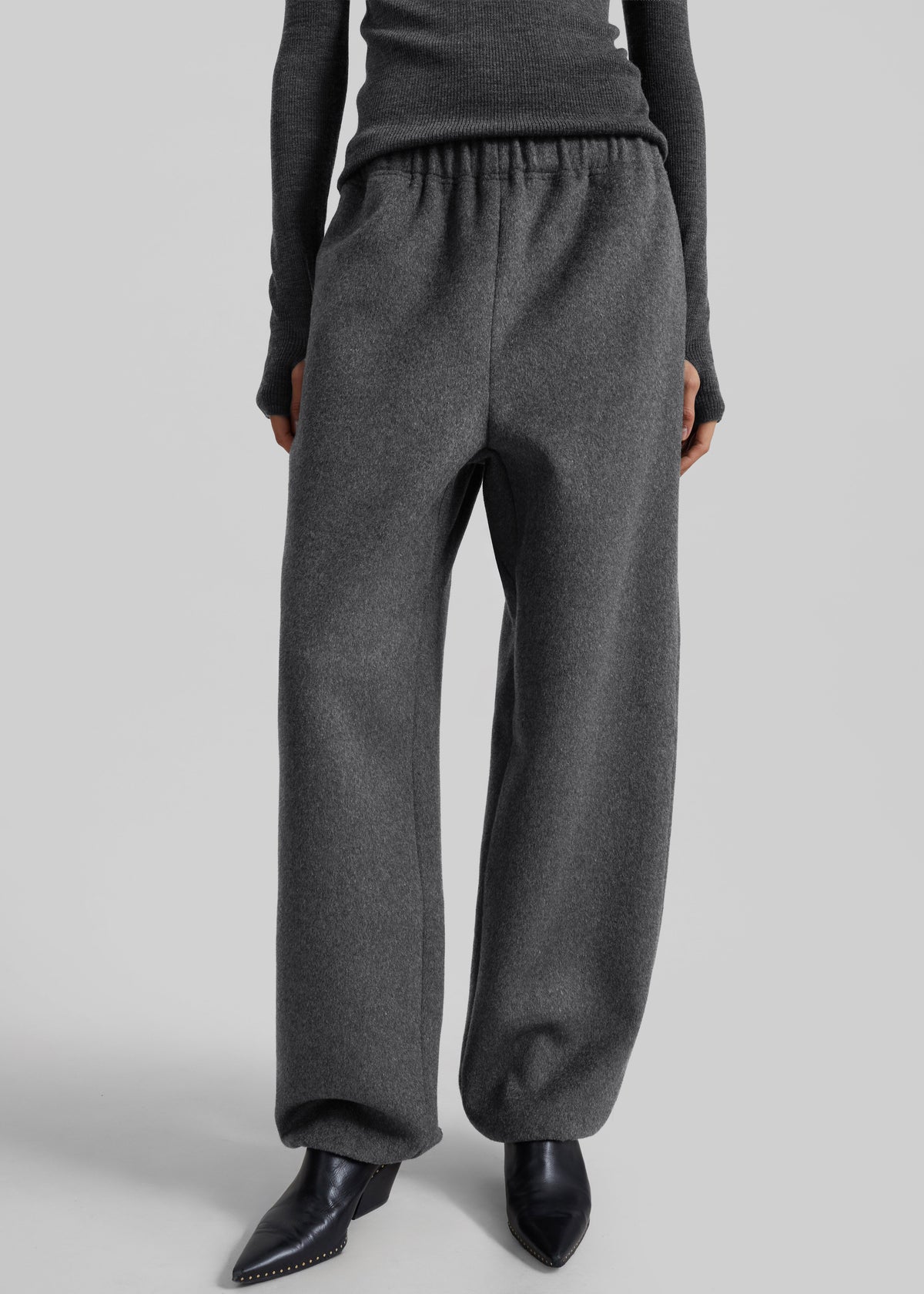Delancey Wool Joggers - Dark Grey Melange - 2