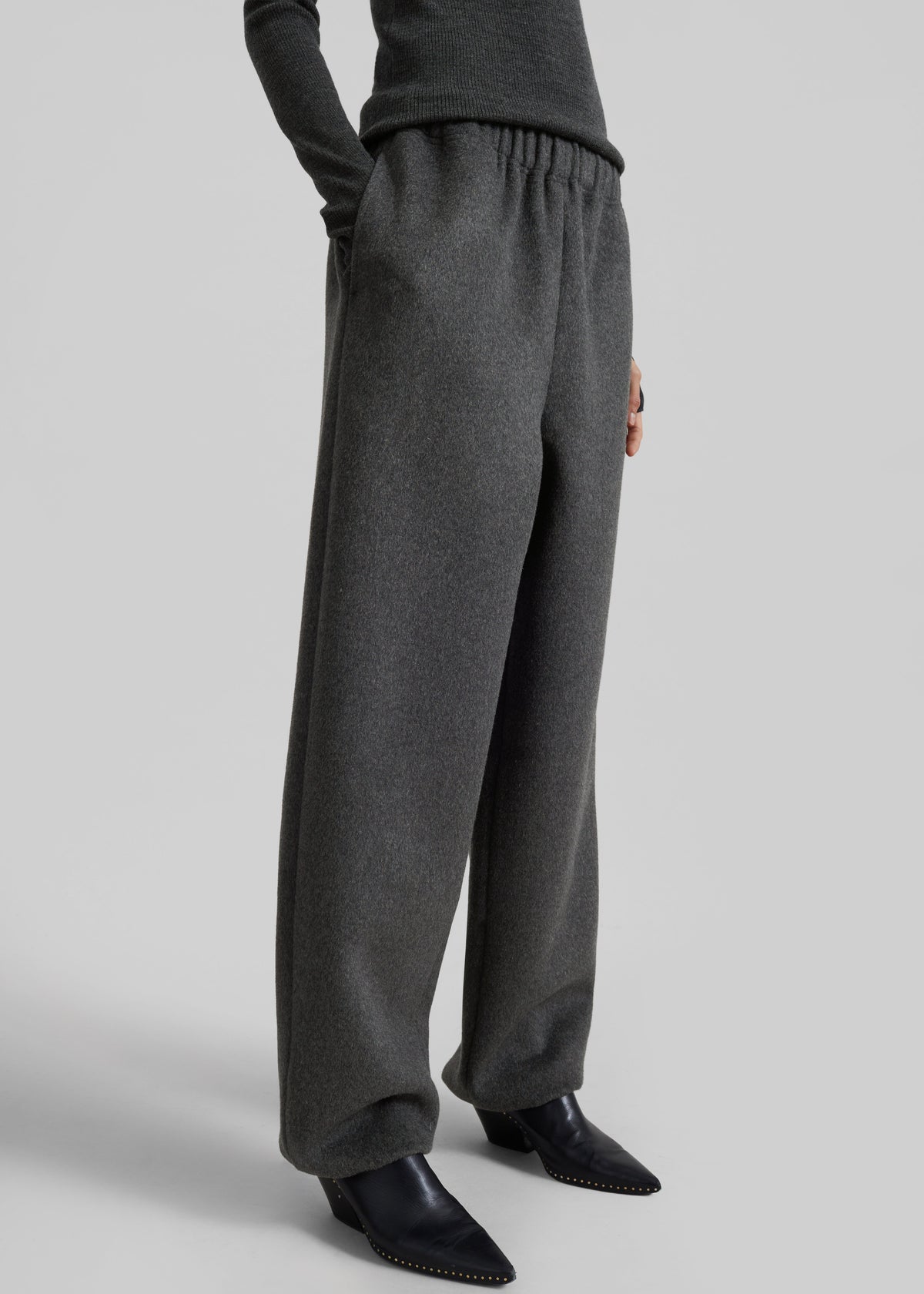 Delancey Wool Joggers - Dark Grey Melange - 6