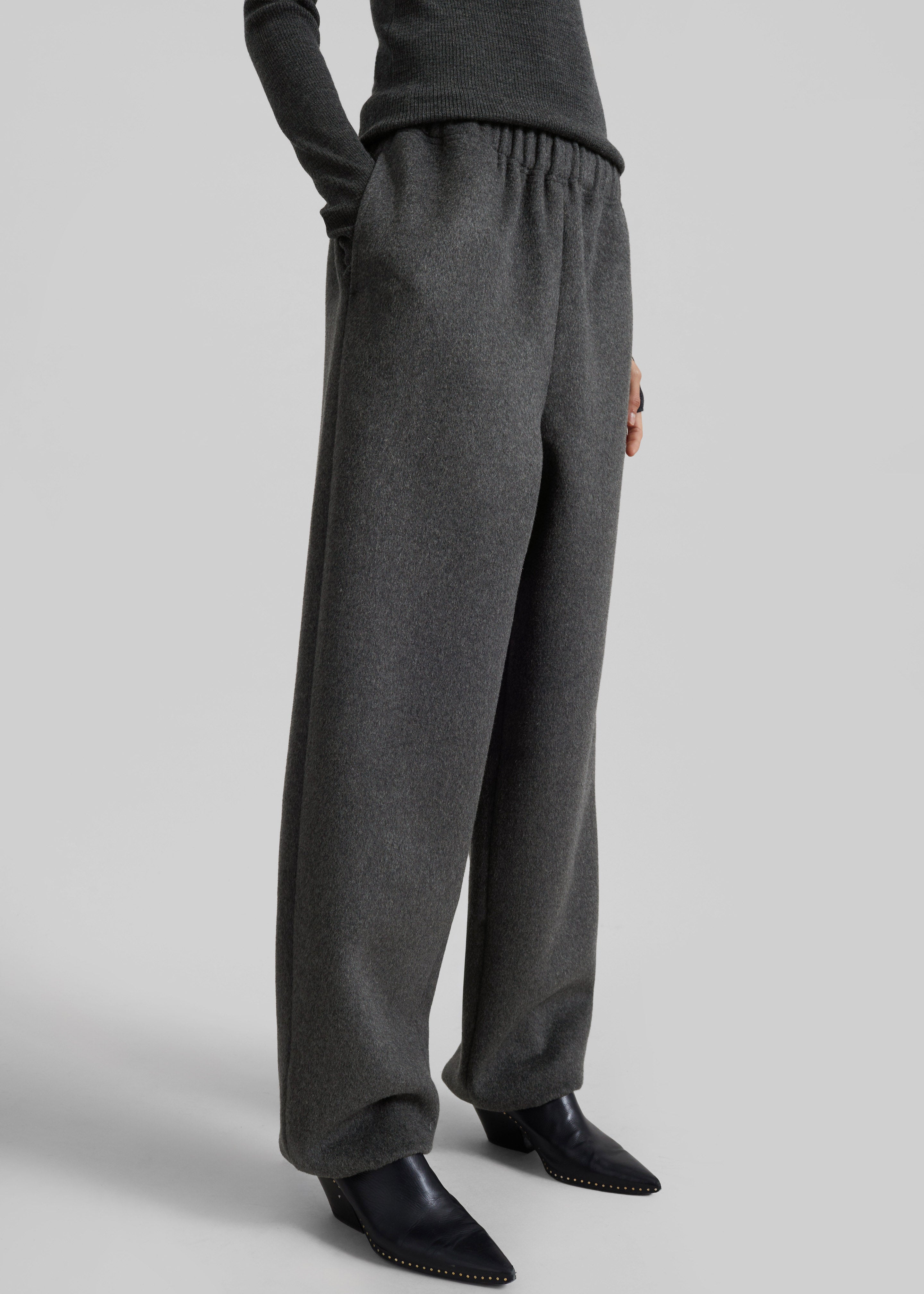 Delancey Wool Joggers - Dark Grey Melange - 6