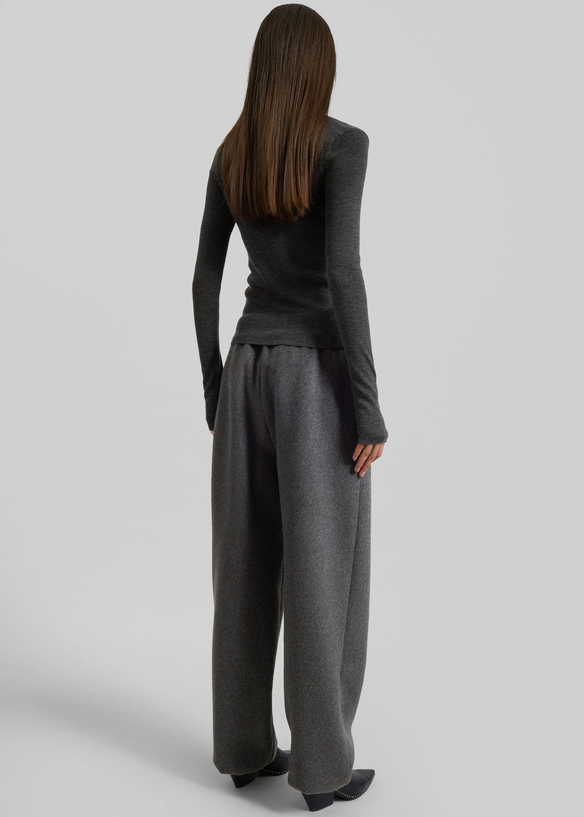 Delancey Wool Joggers - Dark Grey Melange - 13