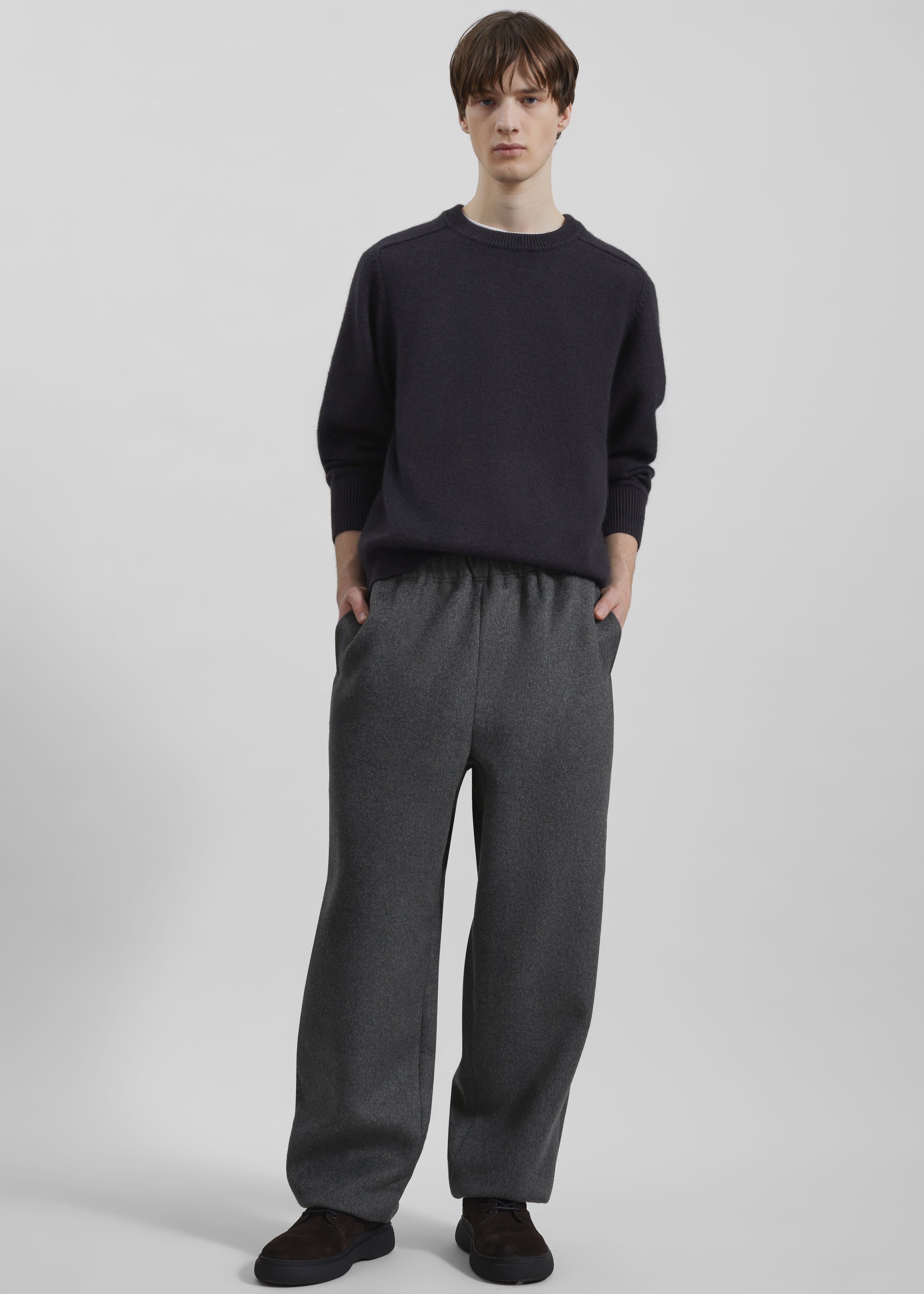 Delancey Wool Joggers - Dark Grey Melange - 9 - [gender-male]