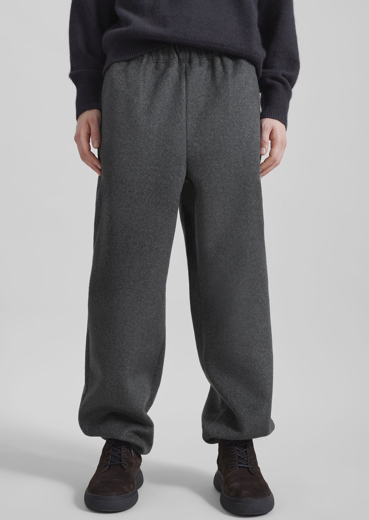 Delancey Wool Joggers - Dark Grey Melange - 10 - [gender-male]