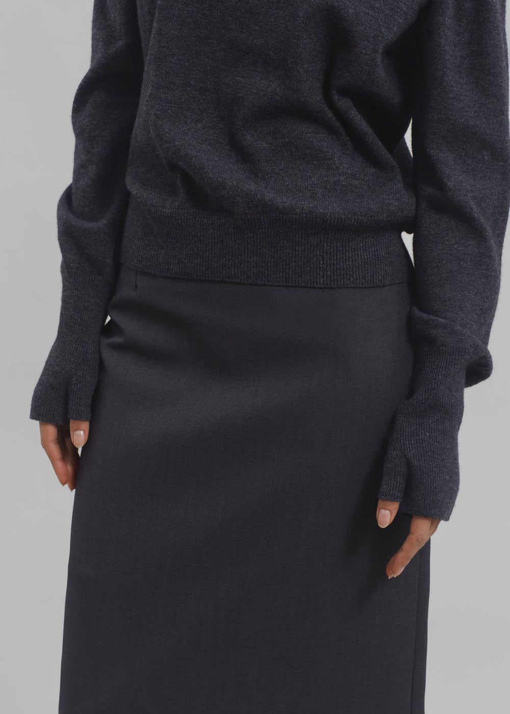 Delia Wool Turtleneck - Charcoal - 1