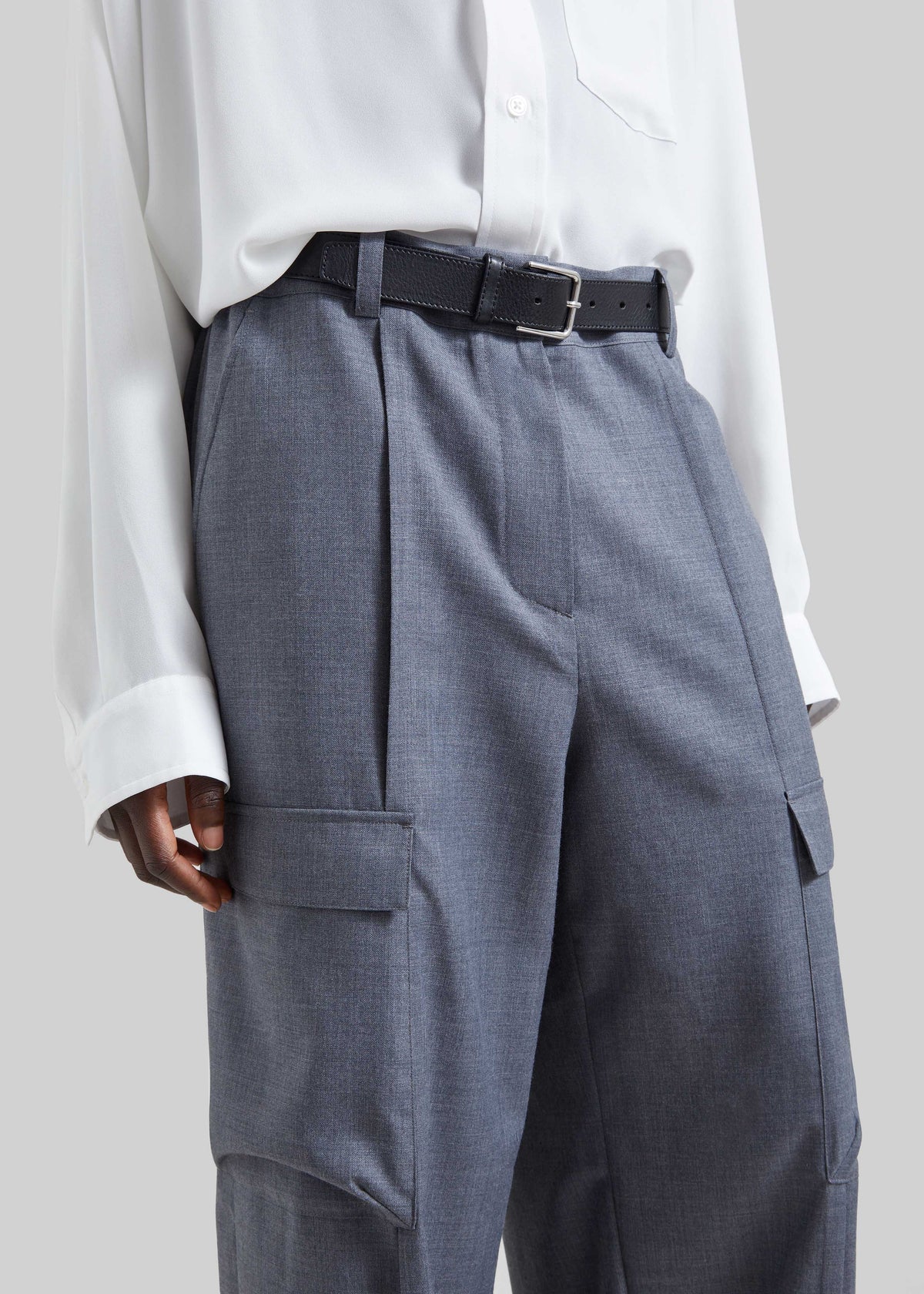 Delian Cargo Pants - Grey Melange