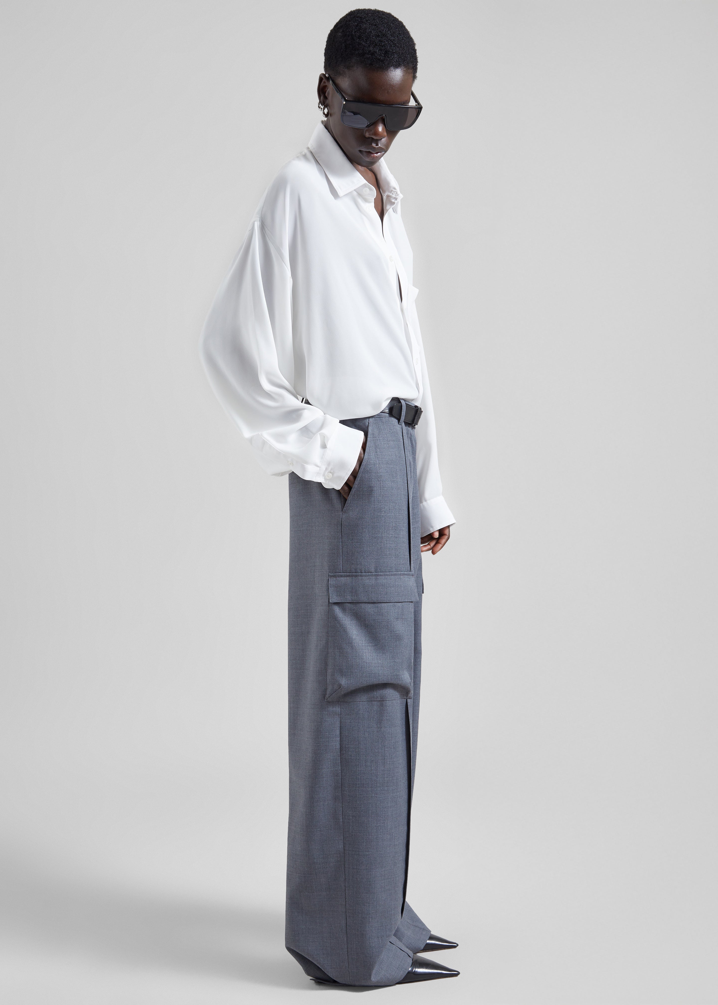 Delian Cargo Pants - Grey Melange