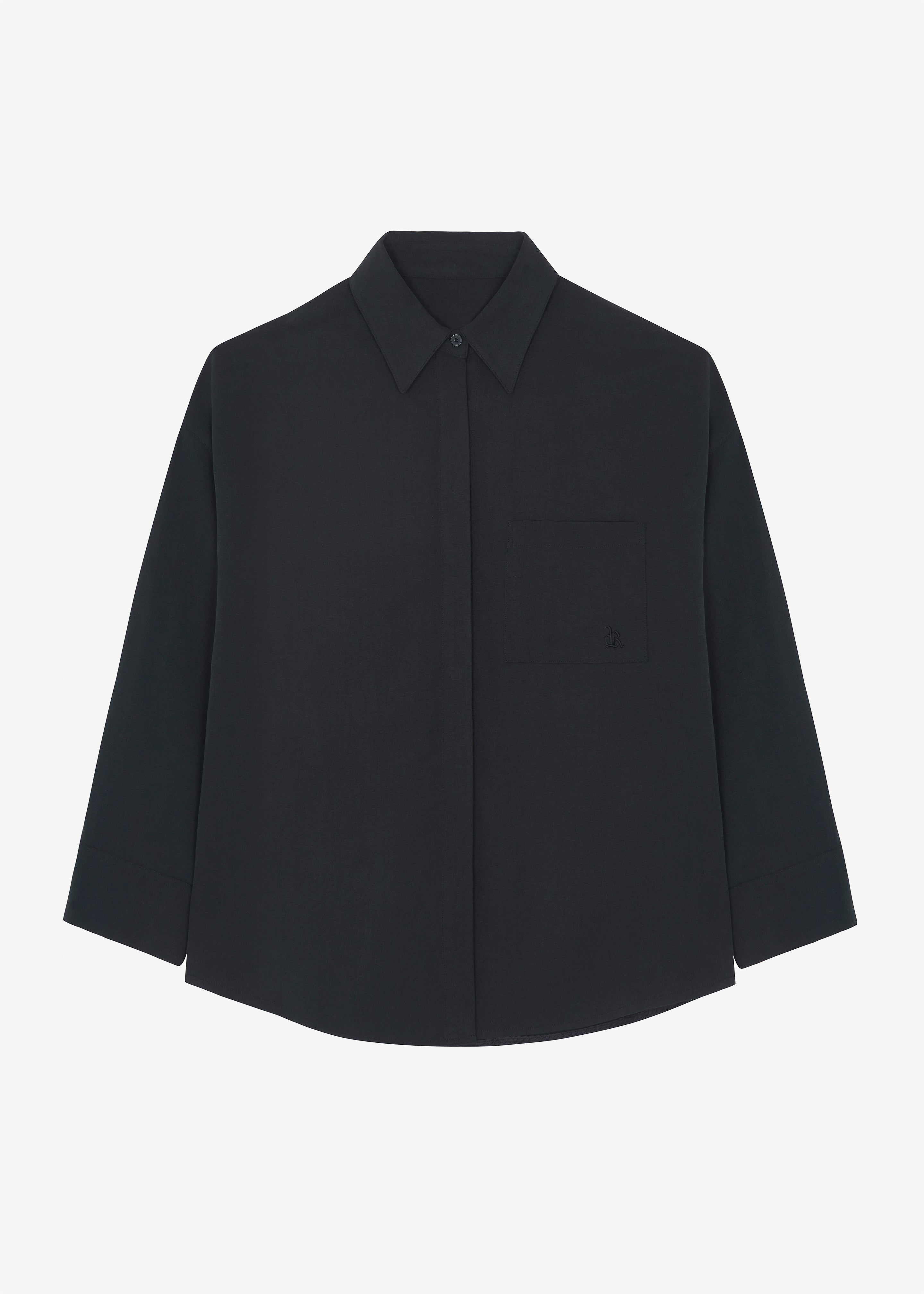 Della Midweight Button Up Shirt - Black – The Frankie Shop