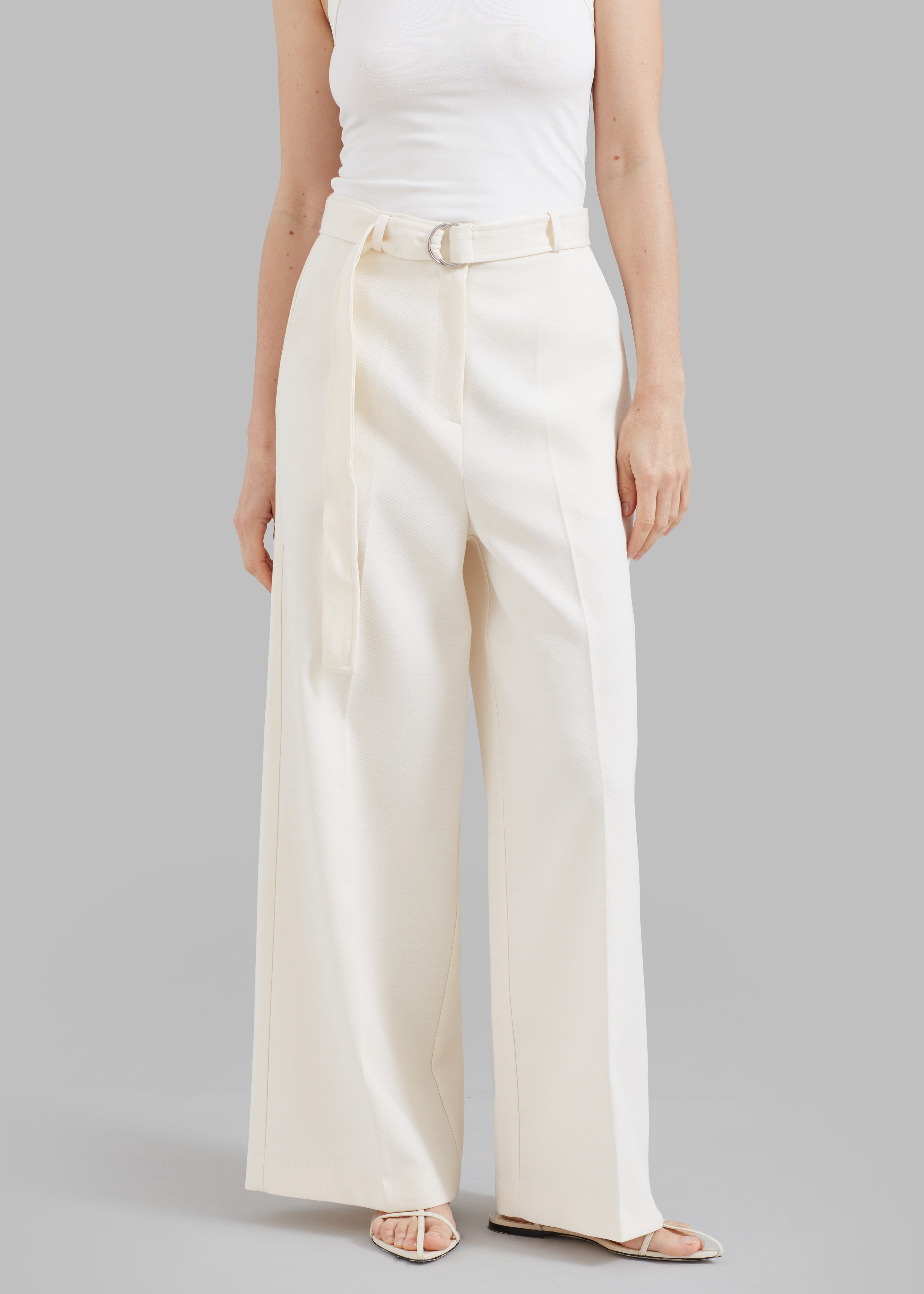 Delphi Belted Pants - Cream - 8