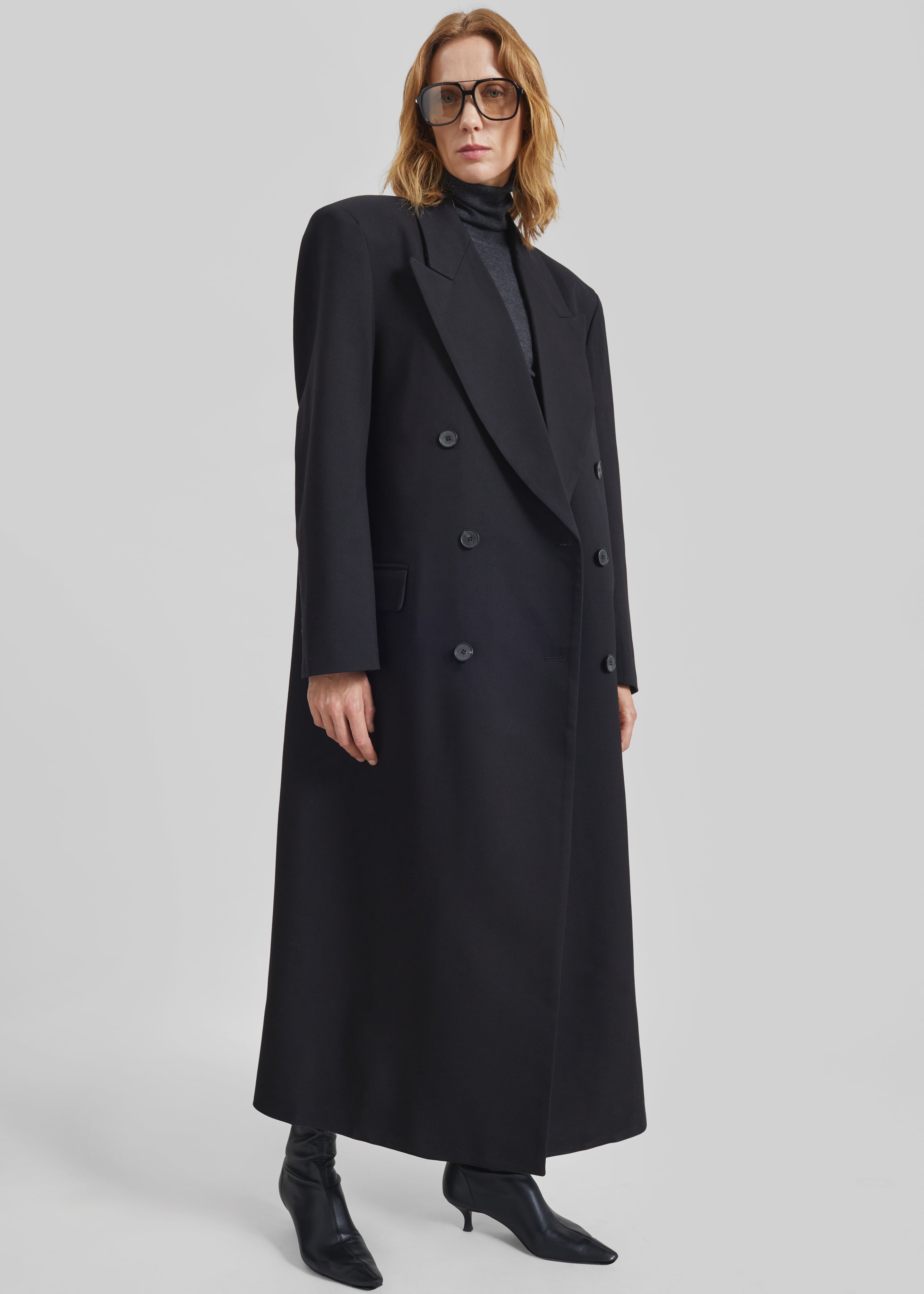Delphina Long Coat - Black - 13