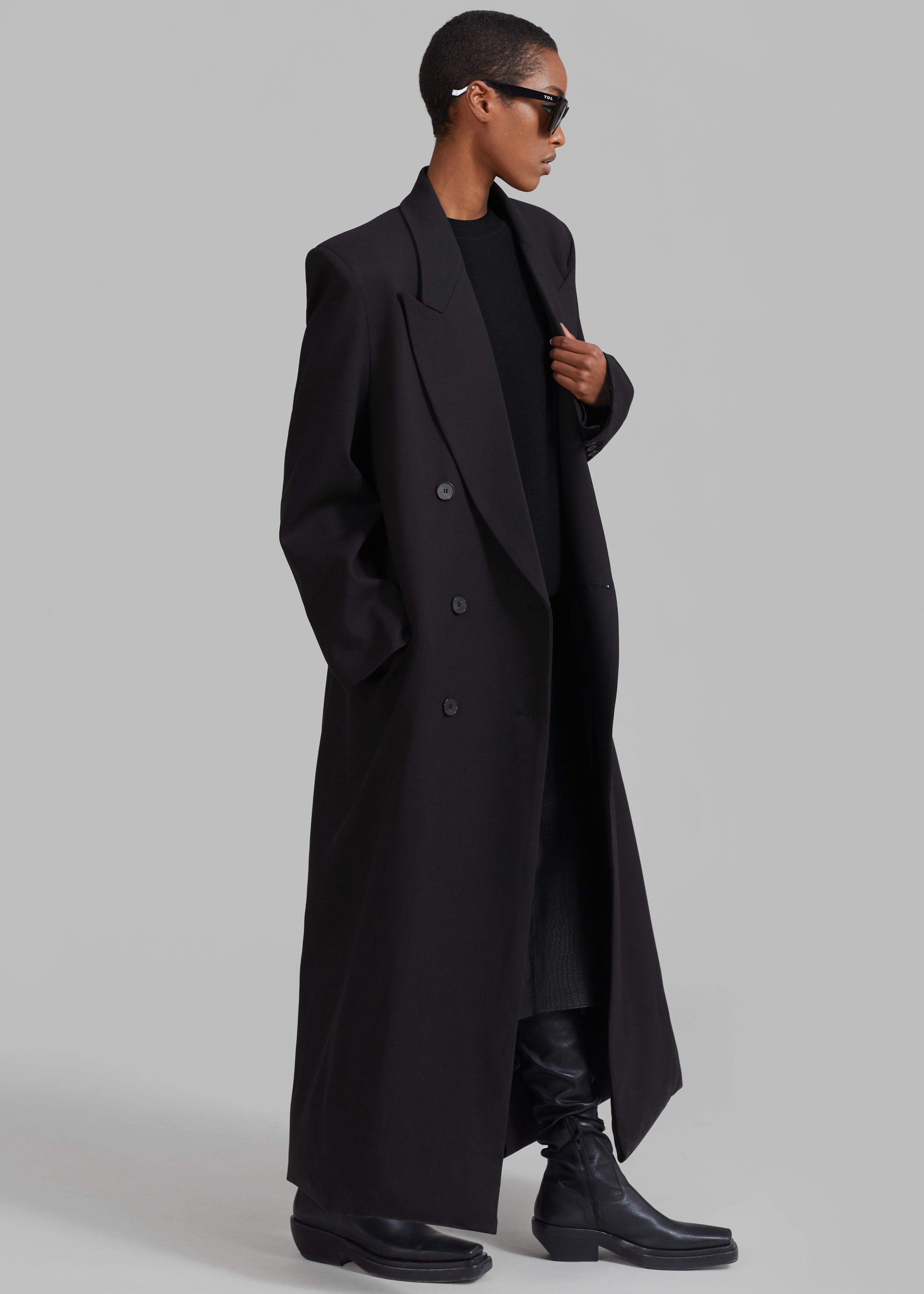 Delphina Long Coat - Black – The Frankie Shop