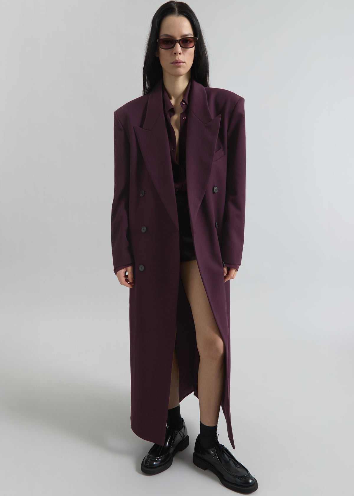 Delphina Long Coat - Black – The Frankie Shop