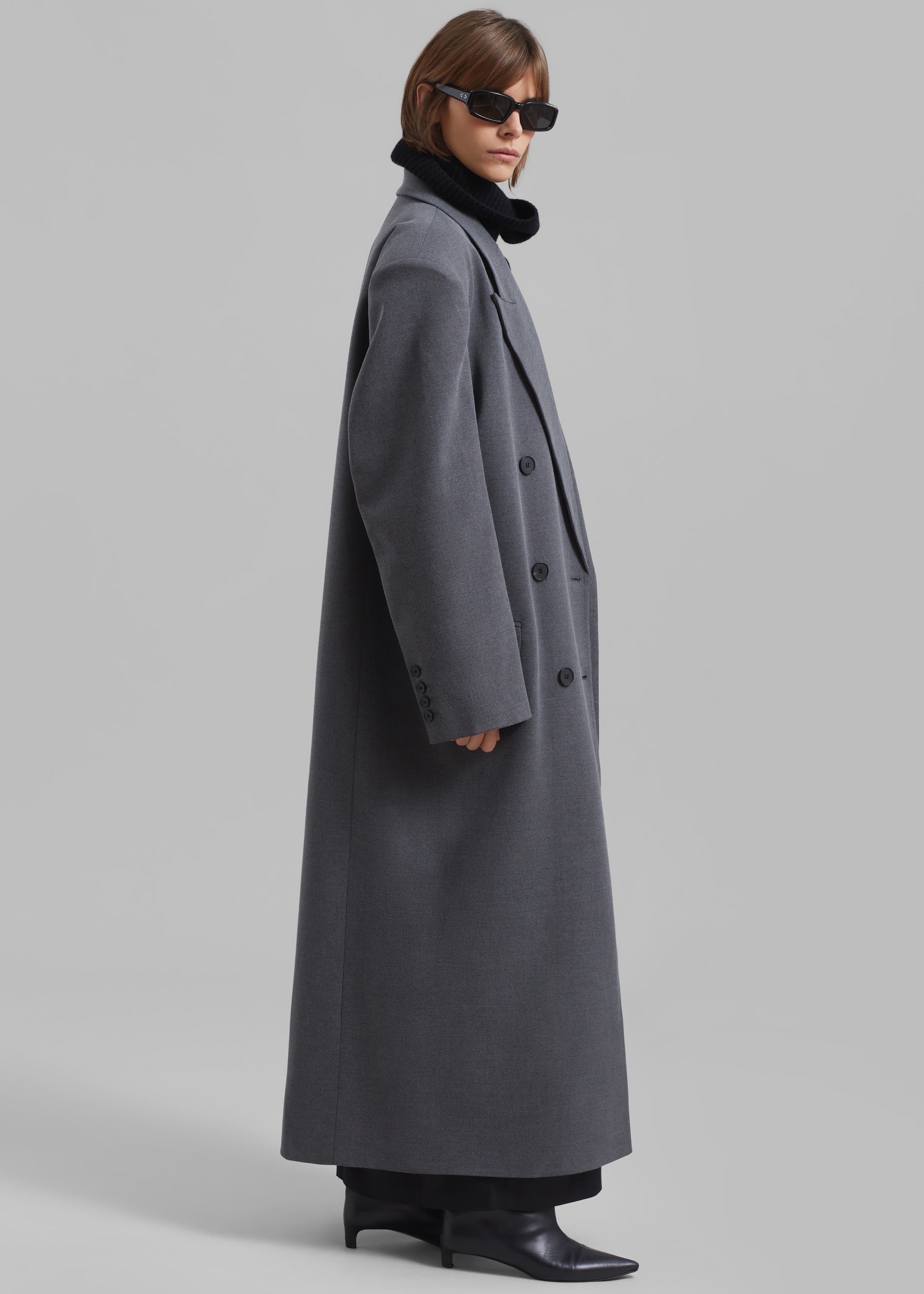 Delphina Long Coat - Grey - 8
