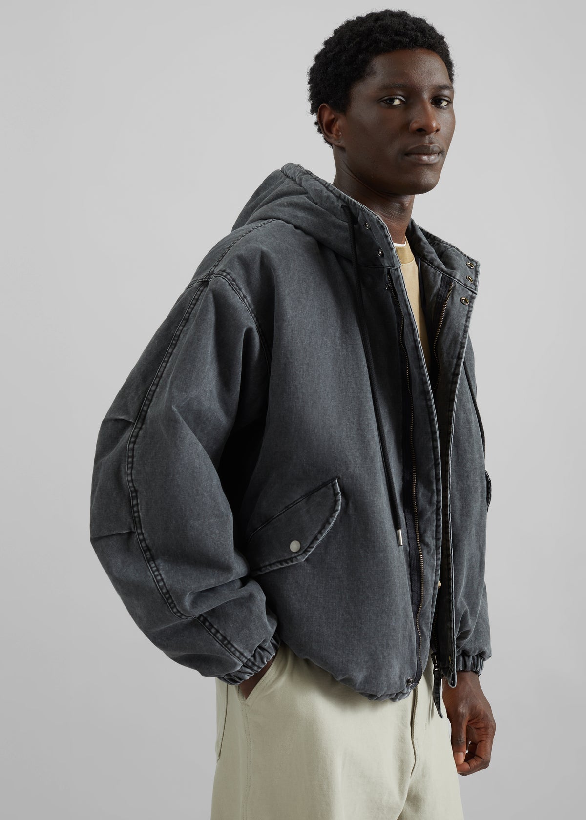 Delvin Padded Jacket - Charcoal - 2