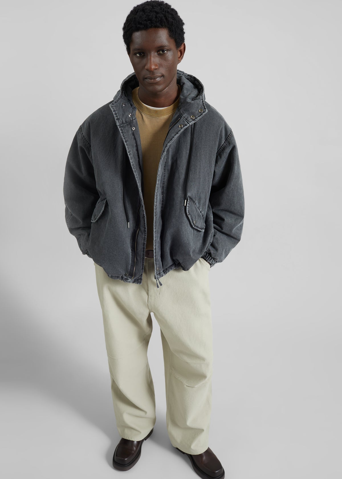 Delvin Padded Jacket - Charcoal - 1