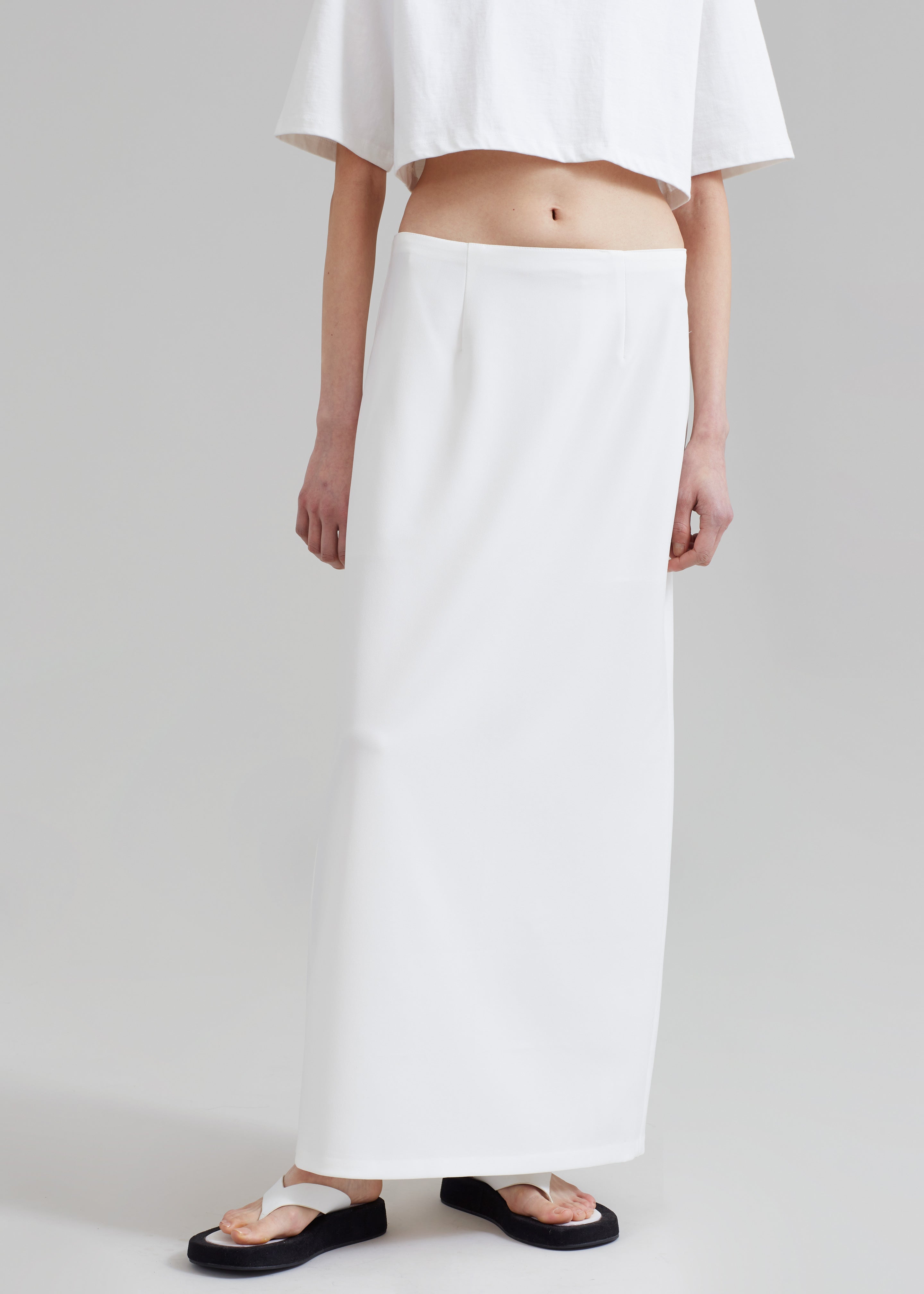 White linen 2025 pencil long skirt