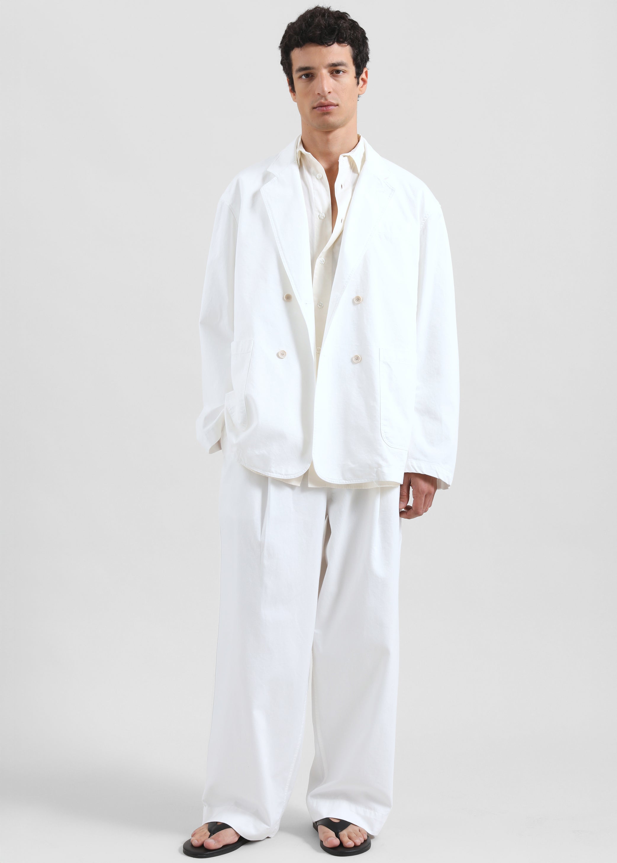 Shop the look image for Denaye Cotton Barrel Leg Pants - White