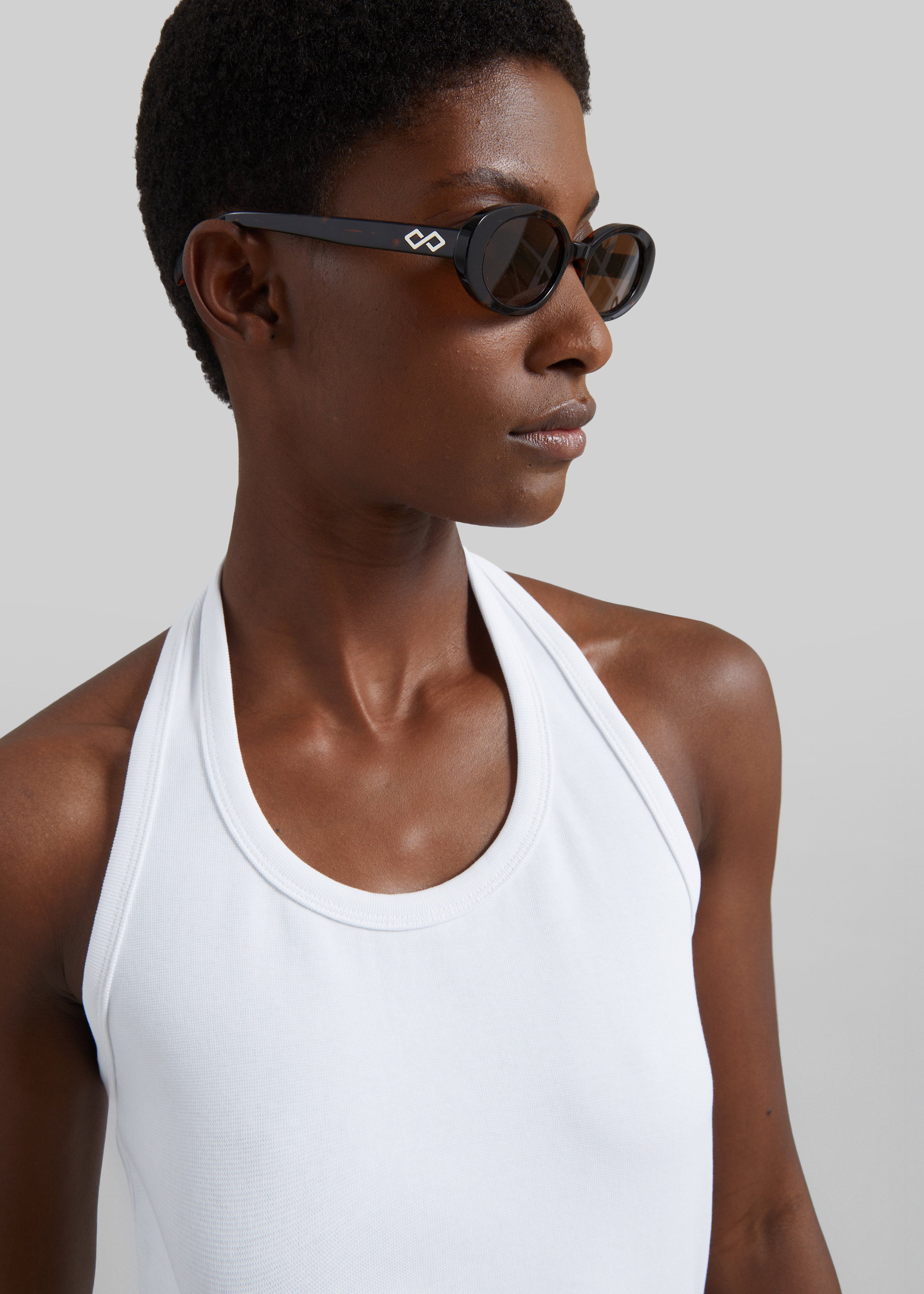 Denia Halter Tie Top - White - 2