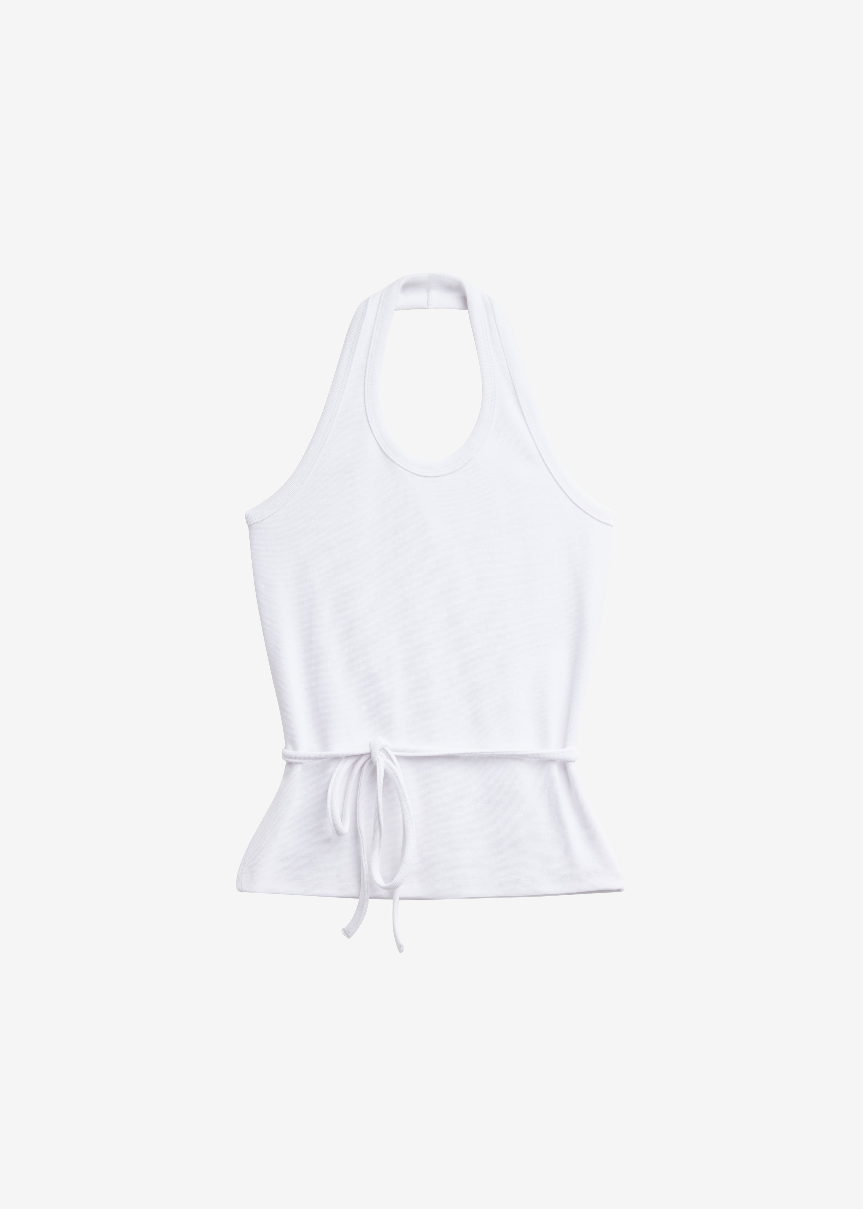 Denia Halter Tie Top - White - 7
