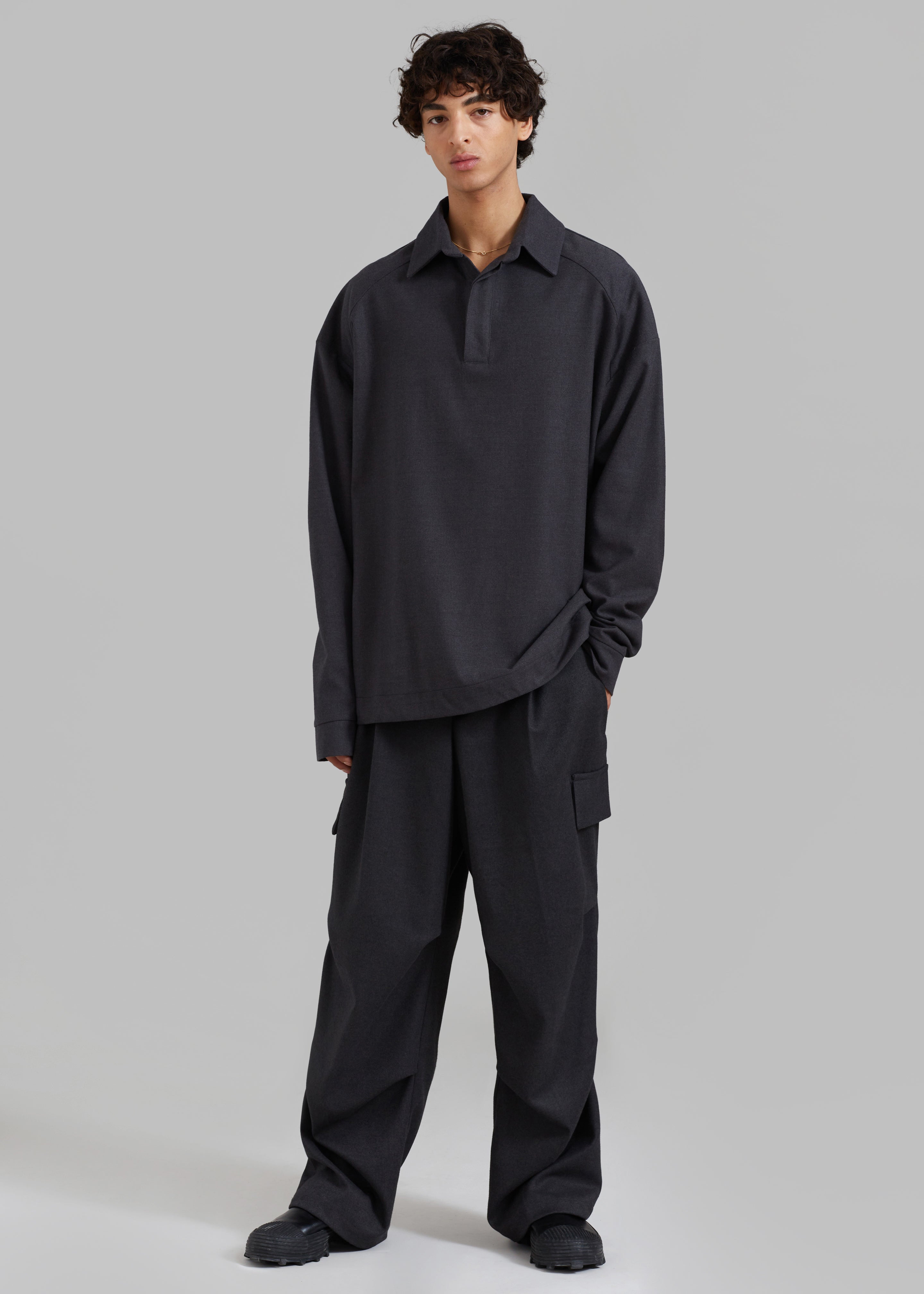 Dennis Drawstring Polo - Charcoal – The Frankie Shop