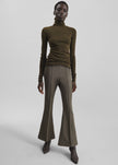Dessa Wool Flared Pants - Beige Melange